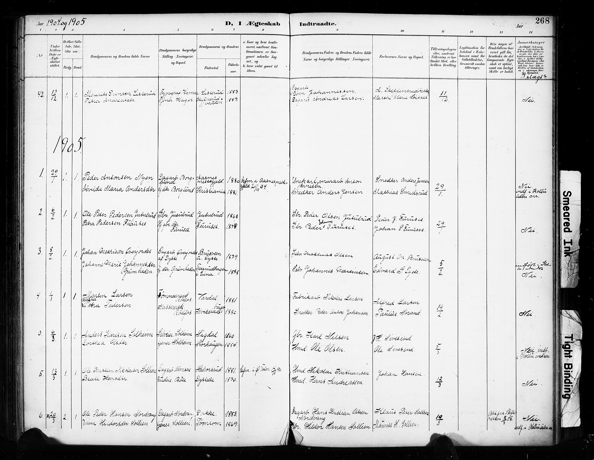 Vestre Toten prestekontor, SAH/PREST-108/H/Ha/Haa/L0011: Parish register (official) no. 11, 1895-1906, p. 268