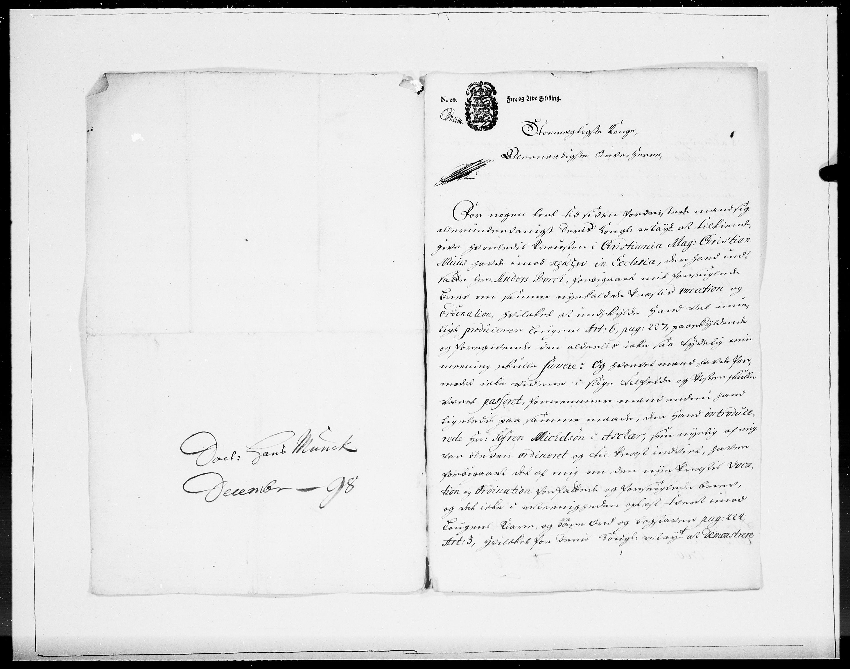 Danske Kanselli 1572-1799, AV/RA-EA-3023/F/Fc/Fcc/Fcca/L0052: Norske innlegg 1572-1799, 1701, p. 20