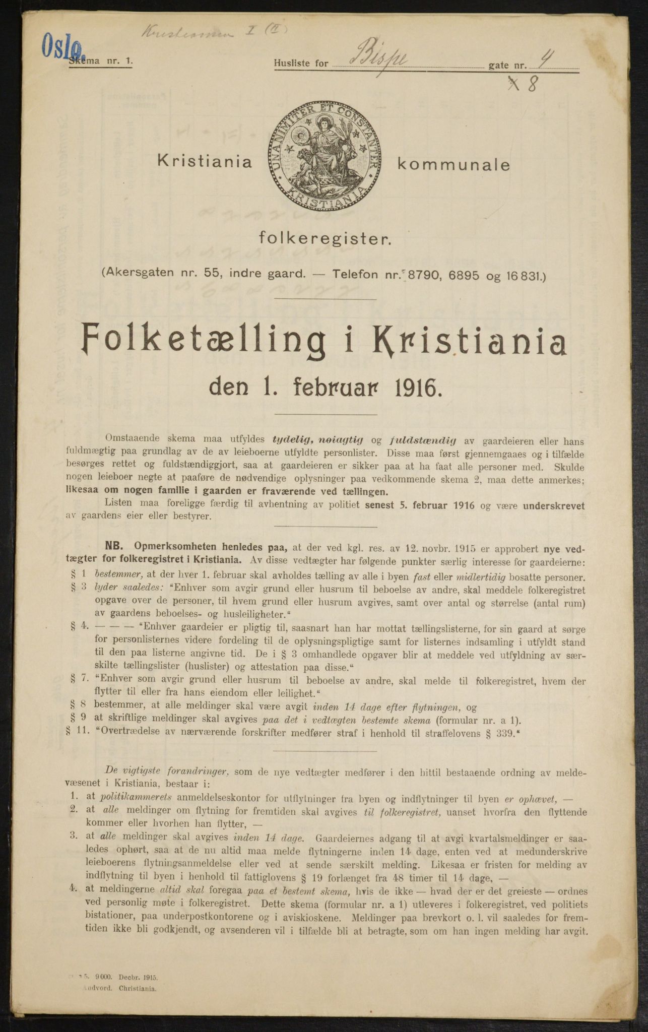 OBA, Municipal Census 1916 for Kristiania, 1916, p. 5420