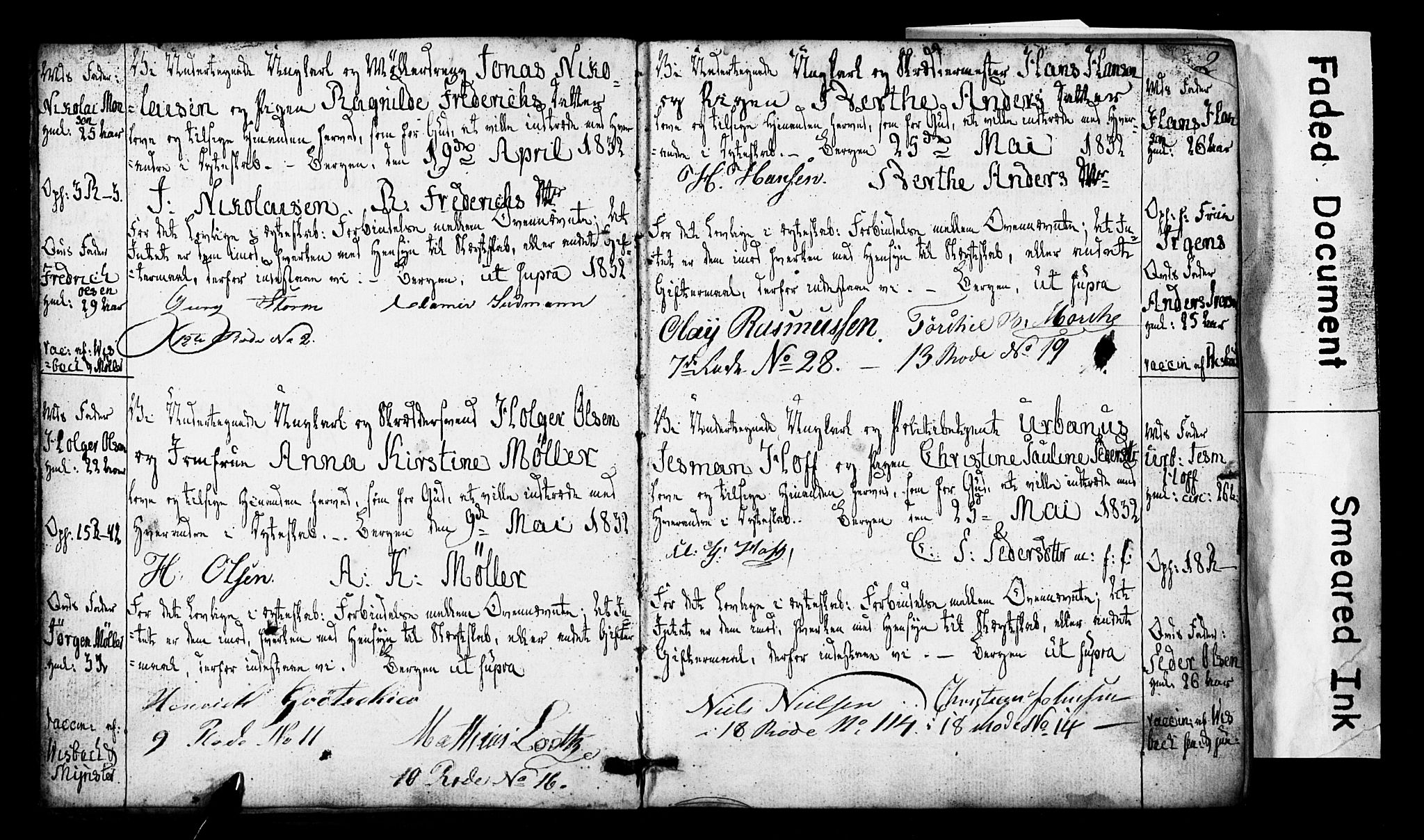 Domkirken sokneprestembete, AV/SAB-A-74801: Best man's statements no. II.5.3, 1832-1845, p. 2