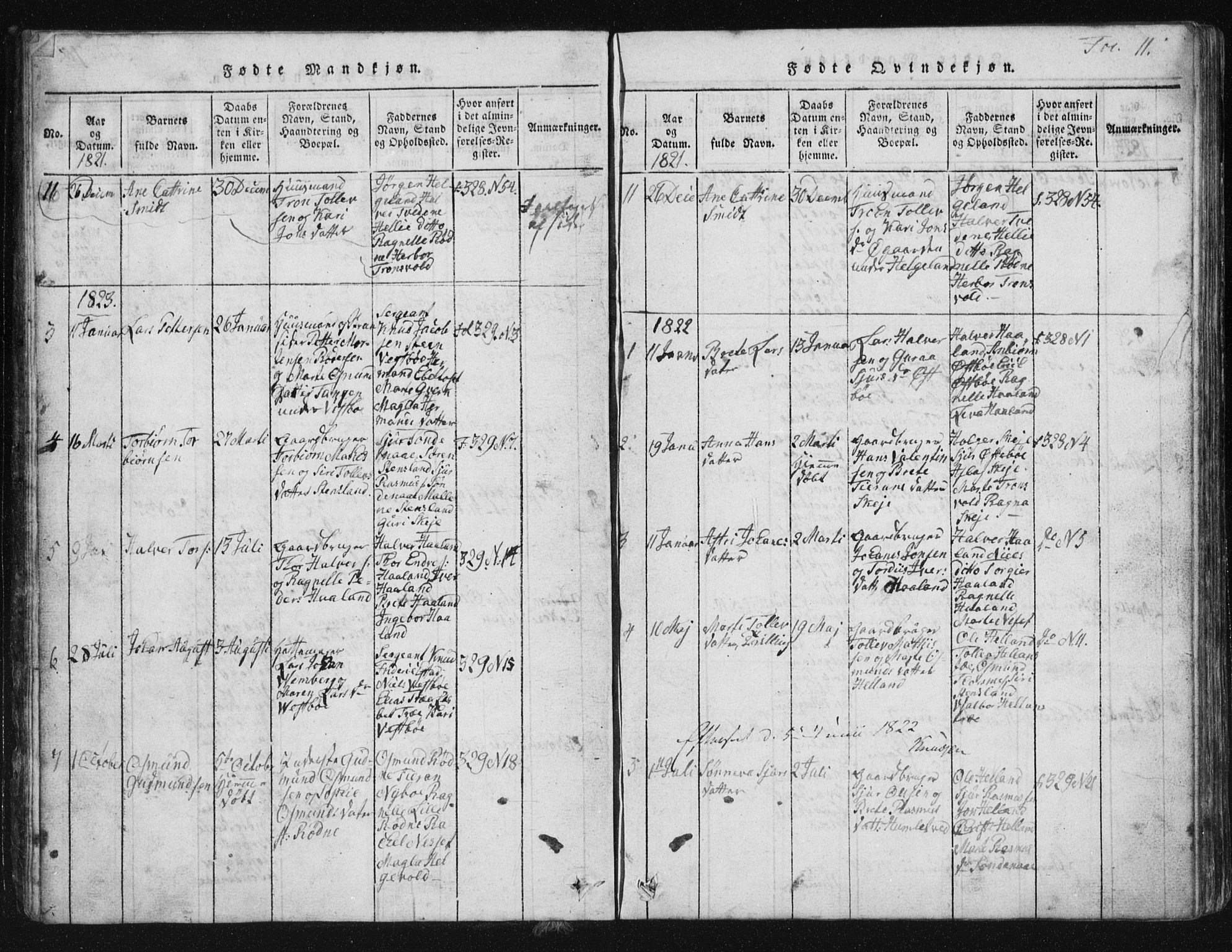 Vikedal sokneprestkontor, AV/SAST-A-101840/01/V: Parish register (copy) no. B 2, 1816-1863, p. 11