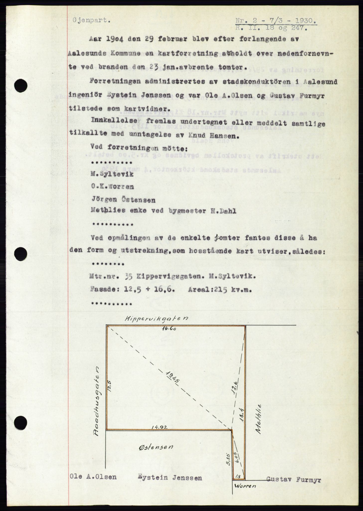 Ålesund byfogd, AV/SAT-A-4384: Mortgage book no. 26, 1930-1930, Deed date: 07.03.1930