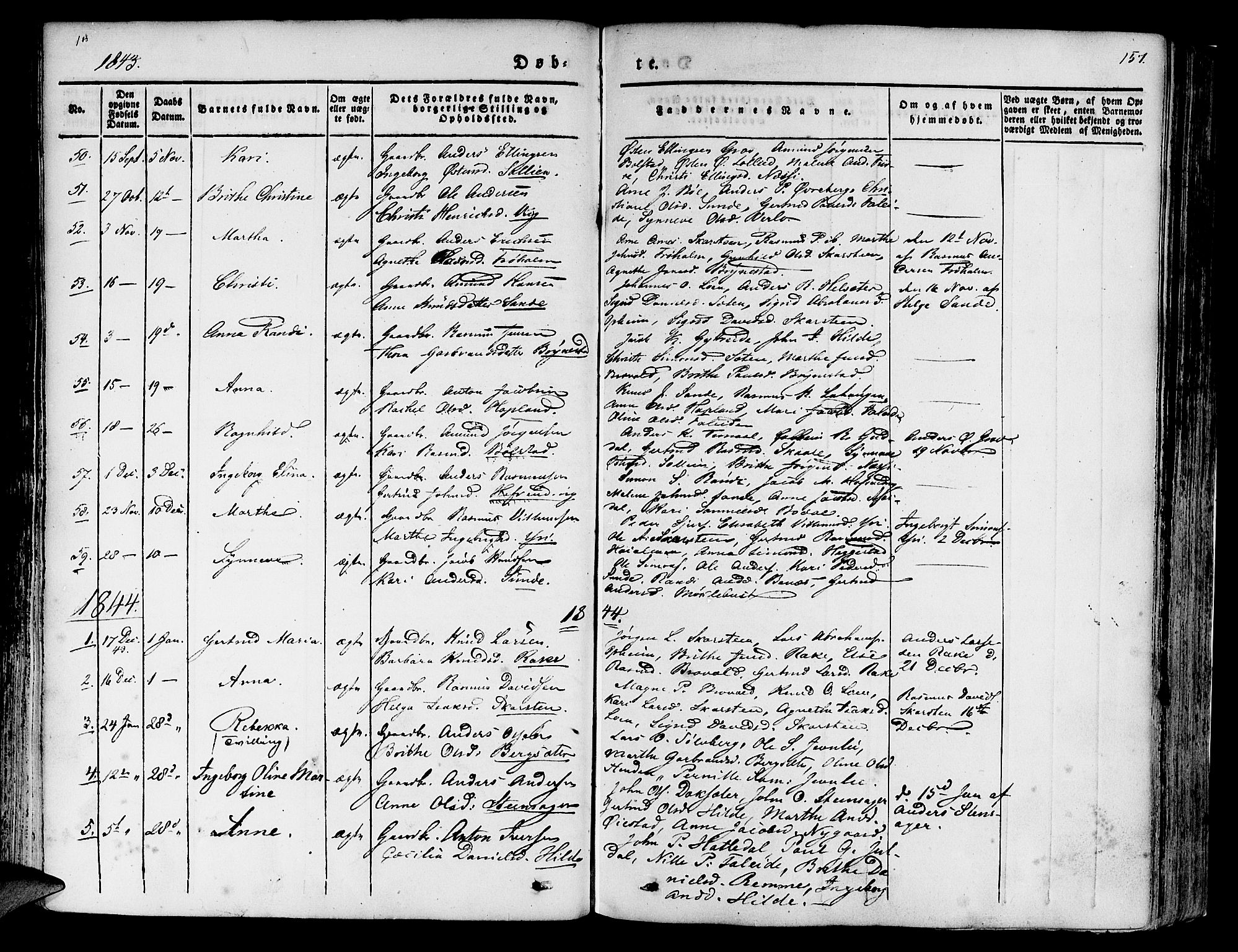 Innvik sokneprestembete, SAB/A-80501: Parish register (official) no. A 4I, 1831-1846, p. 157