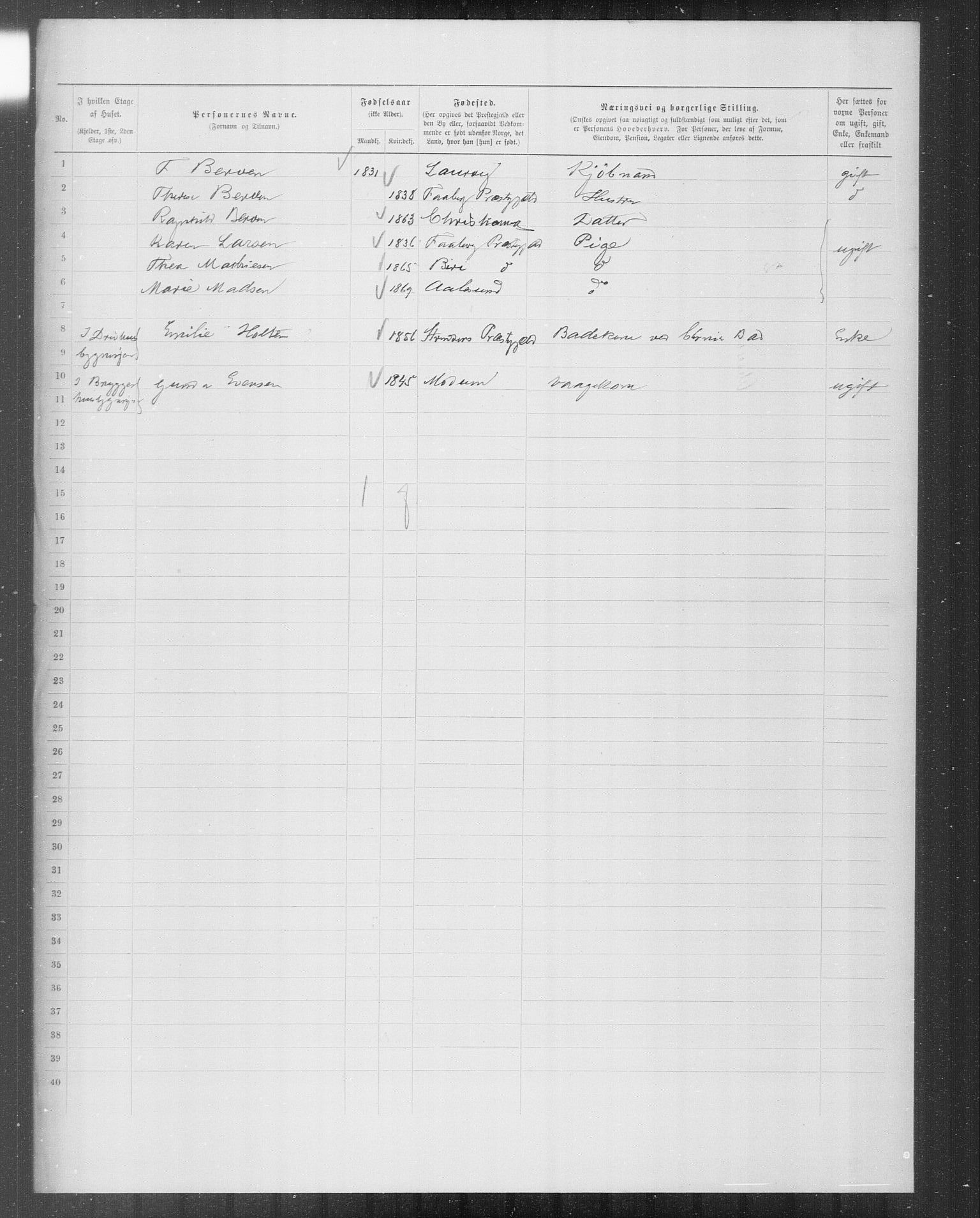 OBA, Municipal Census 1899 for Kristiania, 1899, p. 9651