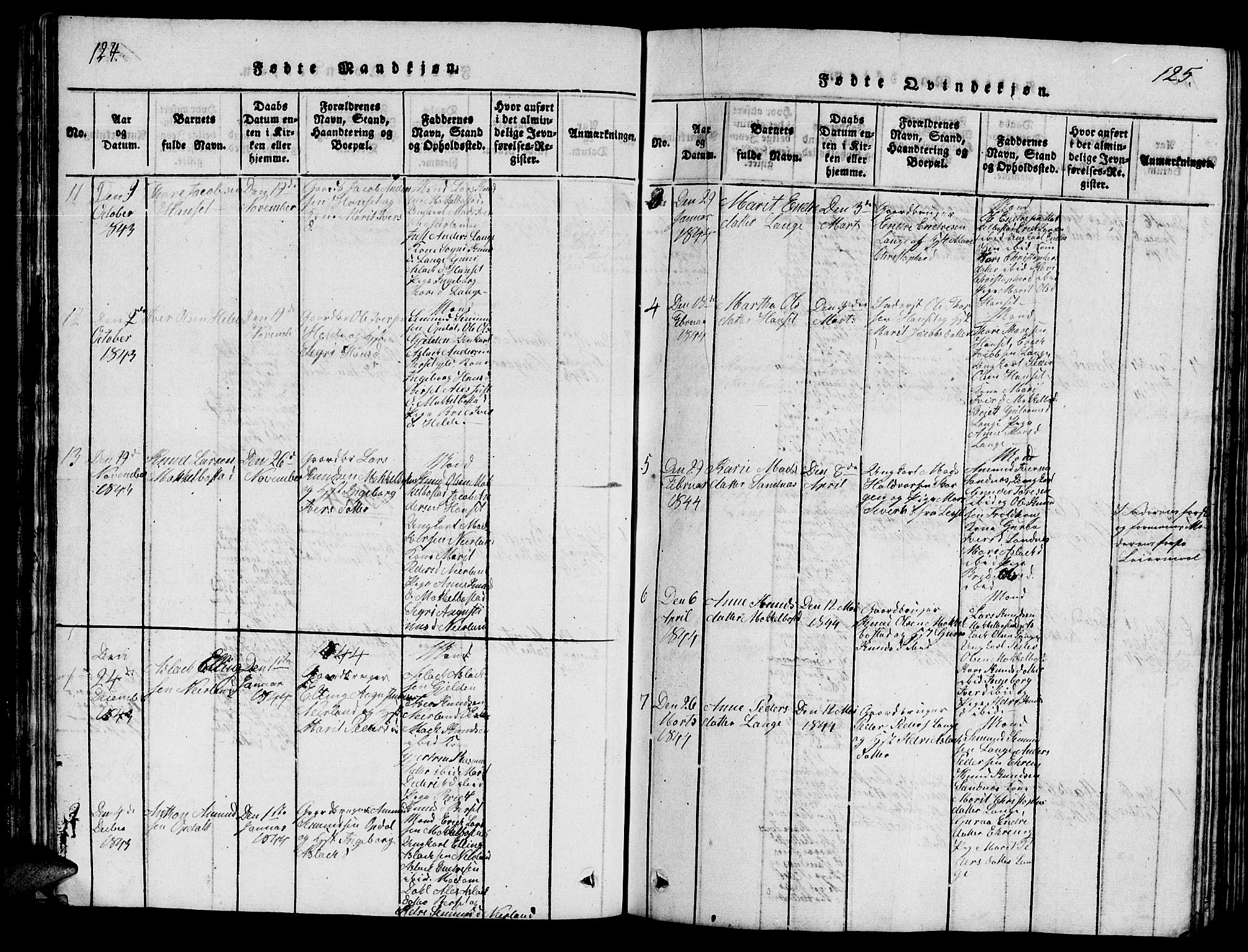 Ministerialprotokoller, klokkerbøker og fødselsregistre - Møre og Romsdal, SAT/A-1454/554/L0644: Parish register (copy) no. 554C01, 1818-1851, p. 124-125