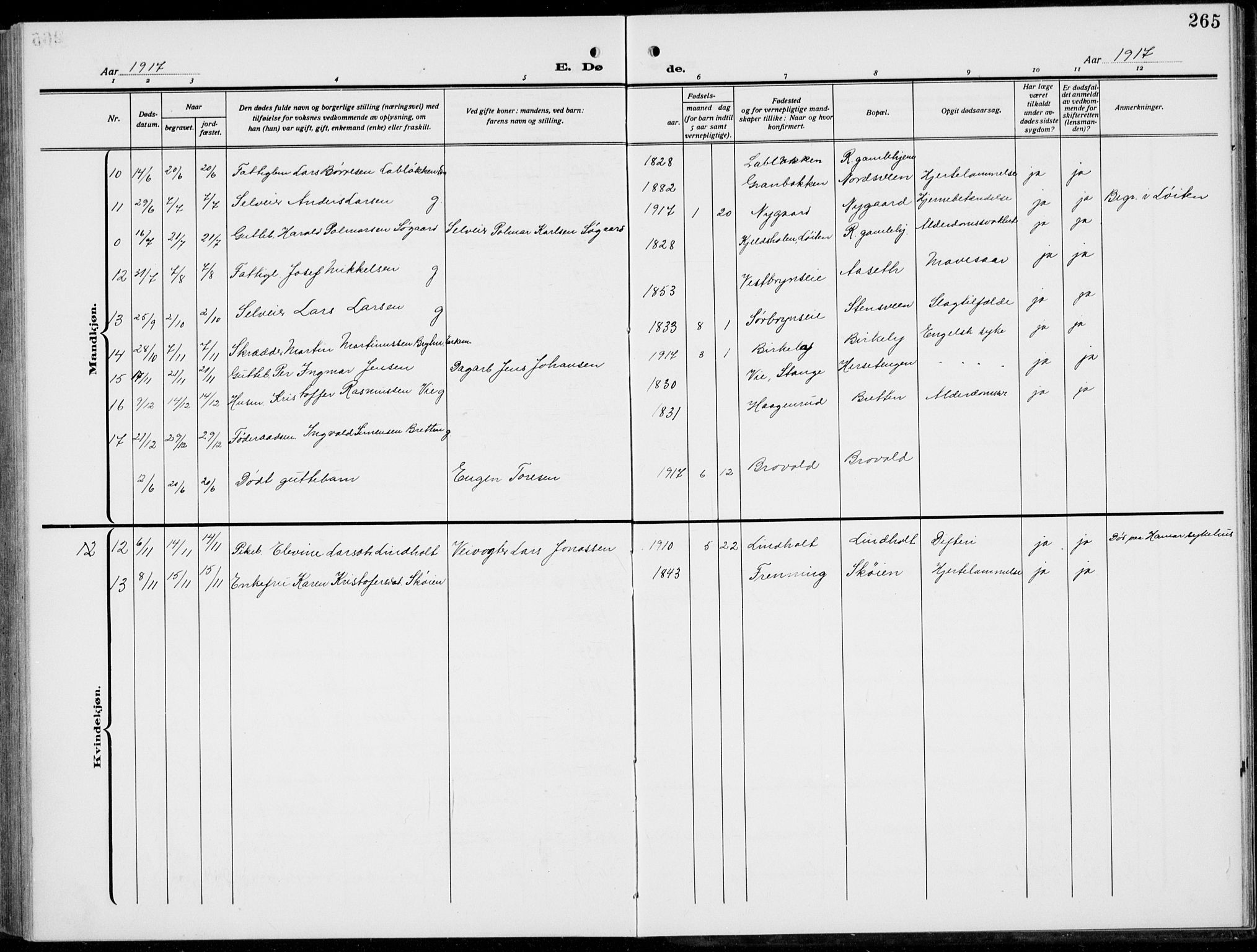 Romedal prestekontor, AV/SAH-PREST-004/L/L0014: Parish register (copy) no. 14, 1915-1939, p. 265