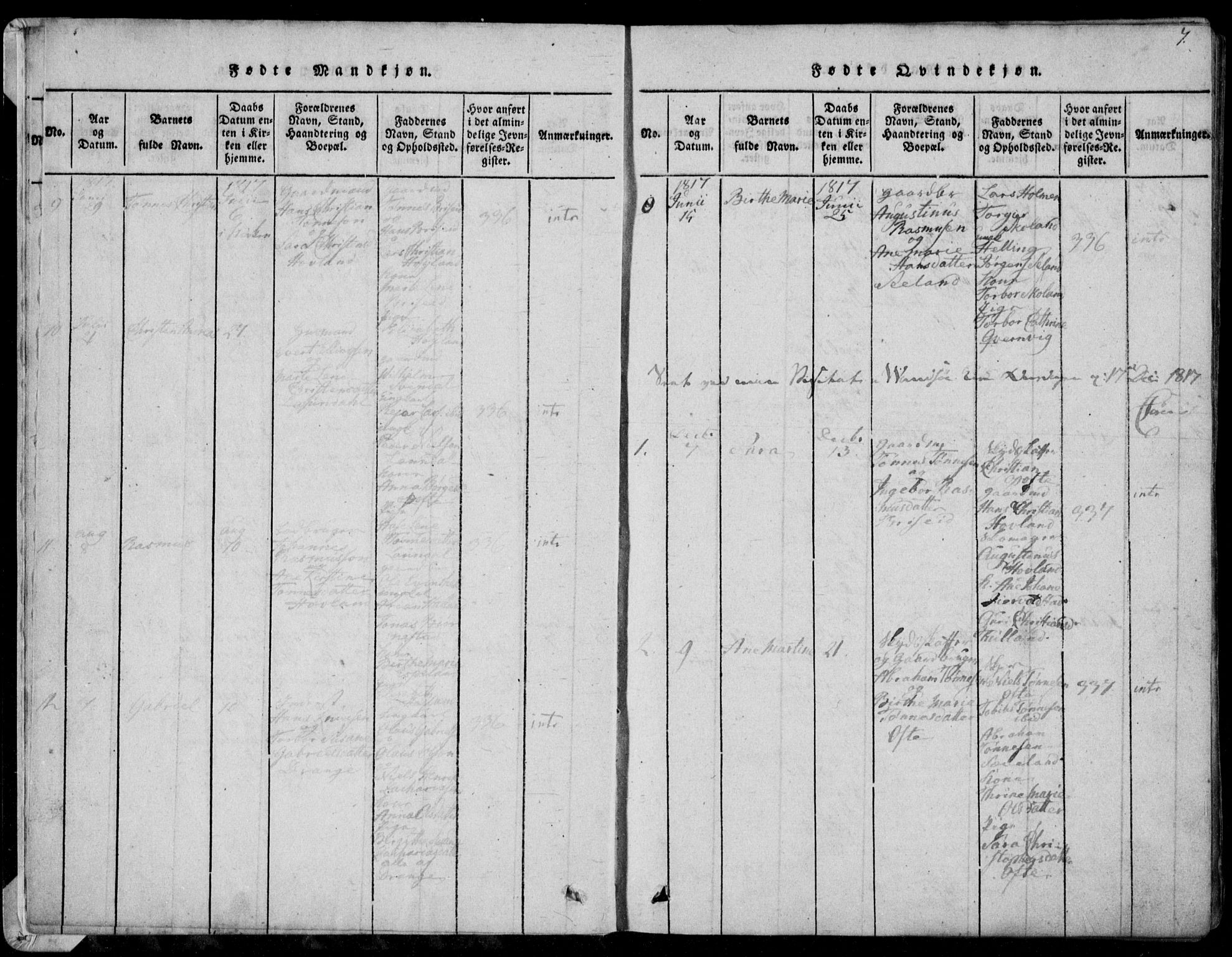 Herad sokneprestkontor, AV/SAK-1111-0018/F/Fa/Faa/L0003: Parish register (official) no. A 3, 1816-1844, p. 7