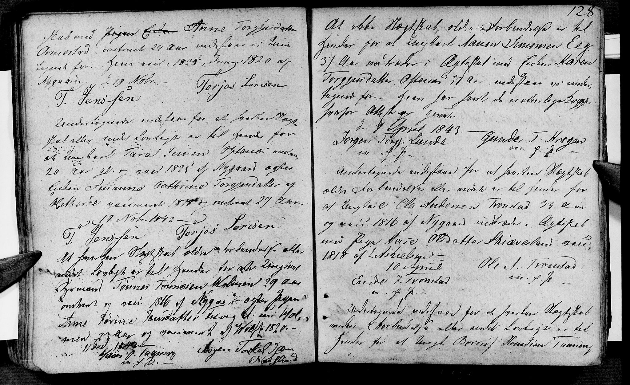 Søgne sokneprestkontor, SAK/1111-0037/F/Fa/Fab/L0007: Parish register (official) no. A 7, 1791-1851, p. 128