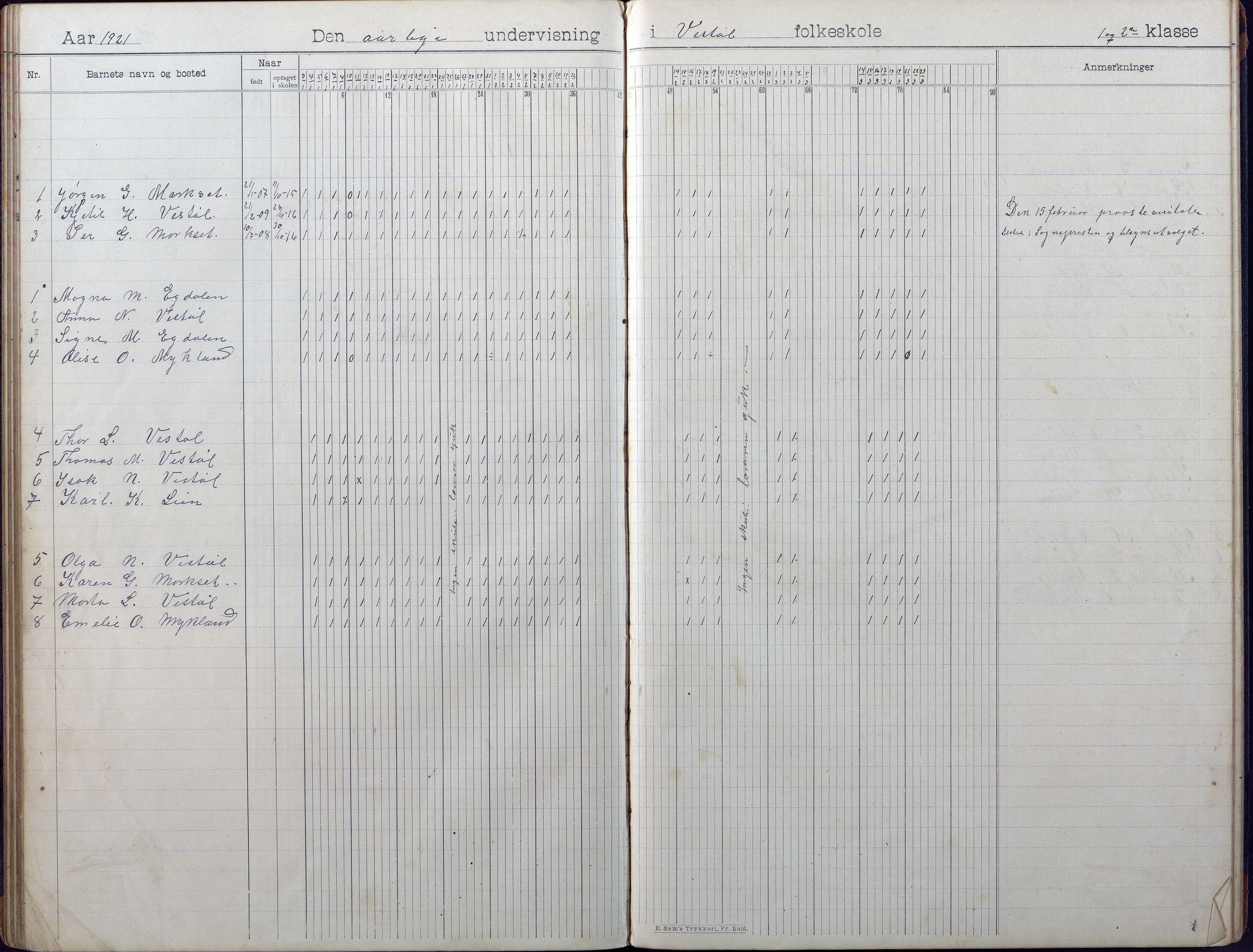 Gjerstad Kommune, Vestøl-Ljaadal-Trydal-Løite, AAKS/KA0911-550e/F01/L0002: Dagbok Vestøl skole, 1902-1926