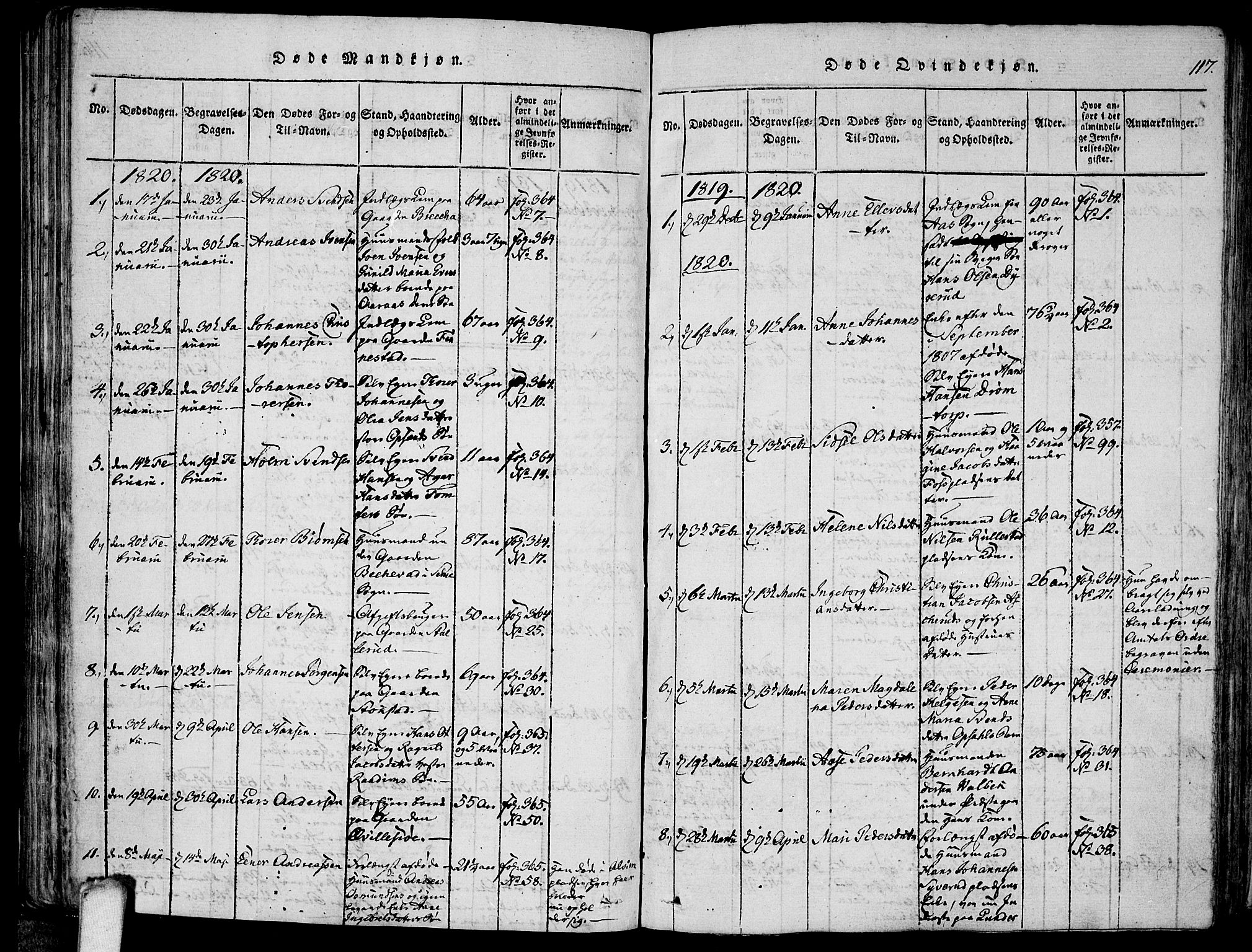 Kråkstad prestekontor Kirkebøker, SAO/A-10125a/F/Fa/L0003: Parish register (official) no. I 3, 1813-1824, p. 117