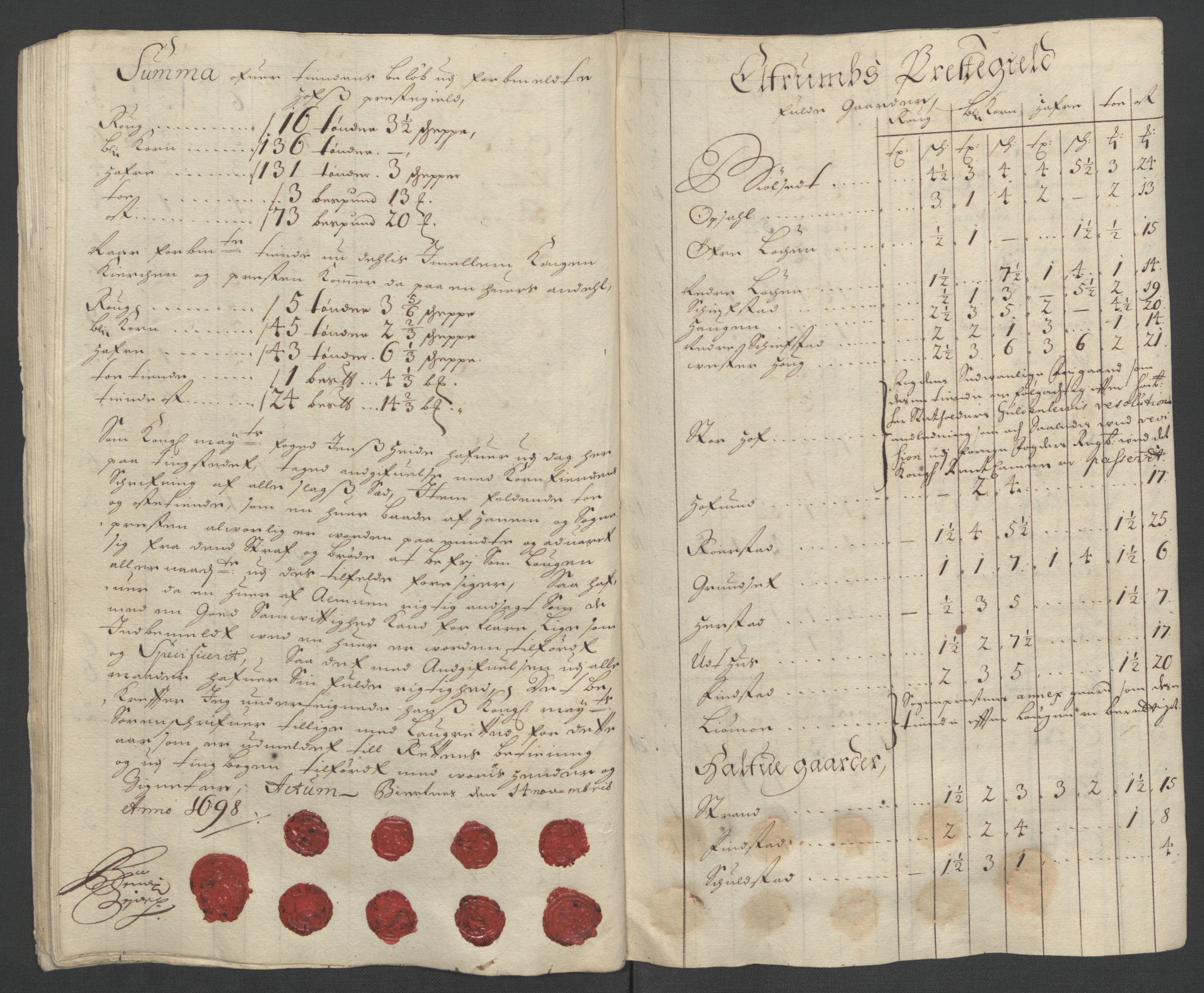 Rentekammeret inntil 1814, Reviderte regnskaper, Fogderegnskap, AV/RA-EA-4092/R13/L0836: Fogderegnskap Solør, Odal og Østerdal, 1698, p. 165