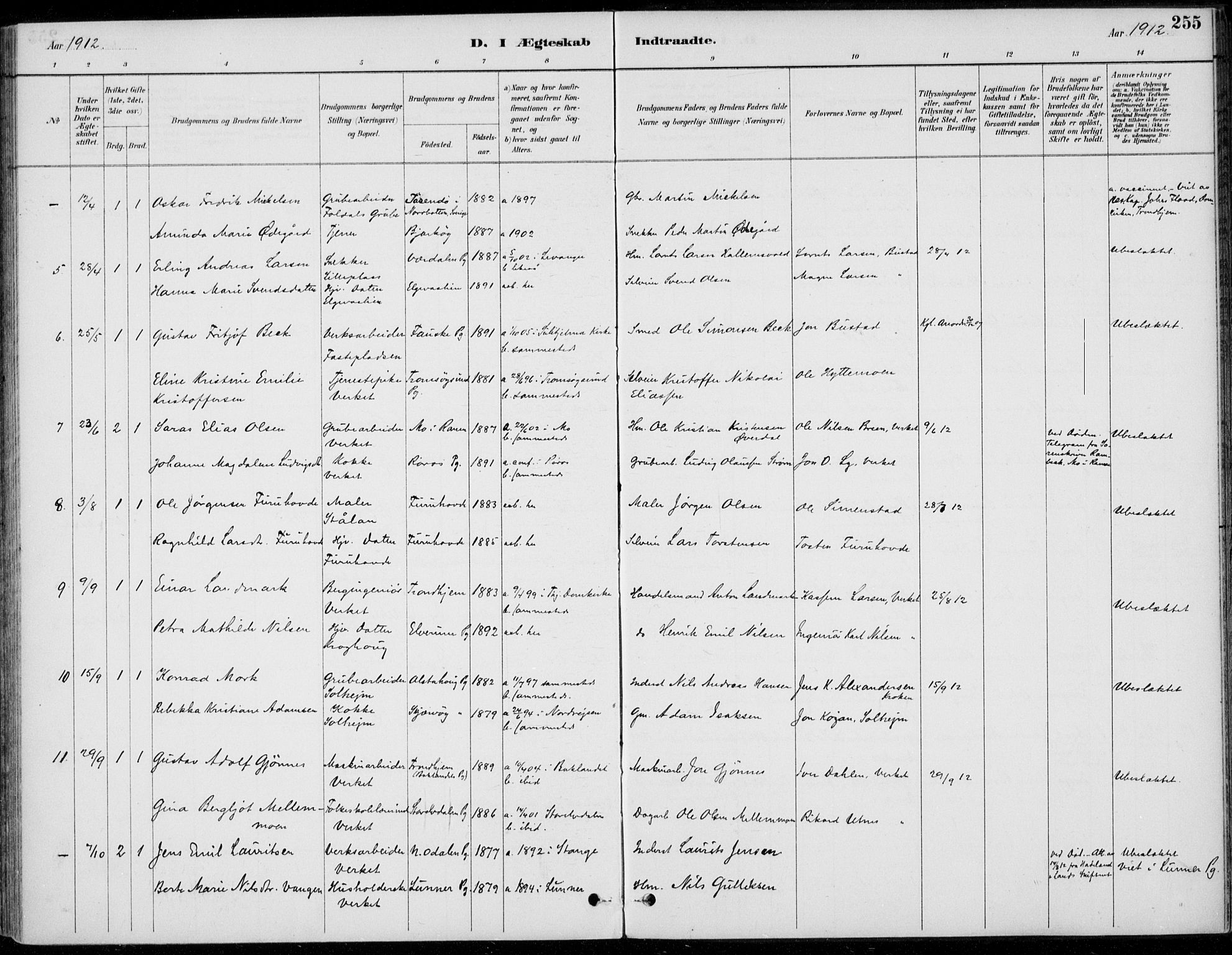 Alvdal prestekontor, AV/SAH-PREST-060/H/Ha/Haa/L0003: Parish register (official) no. 3, 1886-1912, p. 255