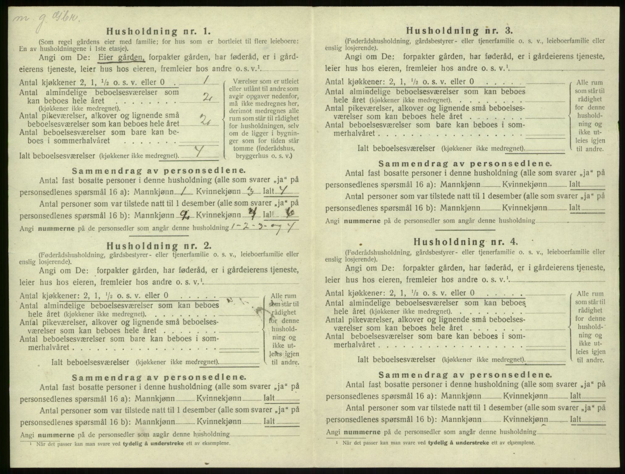 SAB, 1920 census for Gulen, 1920, p. 222