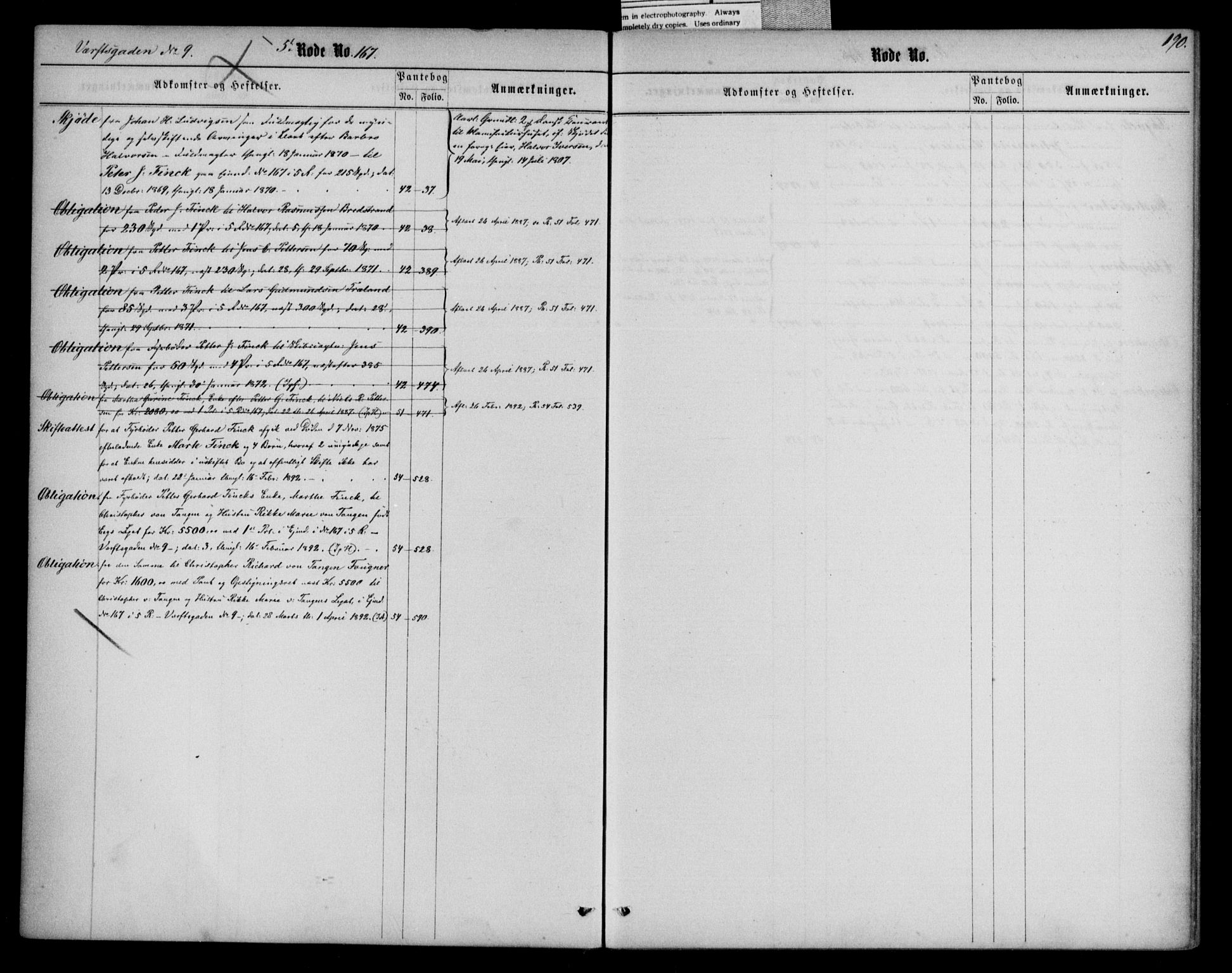Byfogd og Byskriver i Bergen, SAB/A-3401/03/03AdC/L0003: Mortgage register no. A.d.C.3, 1823-1896, p. 190