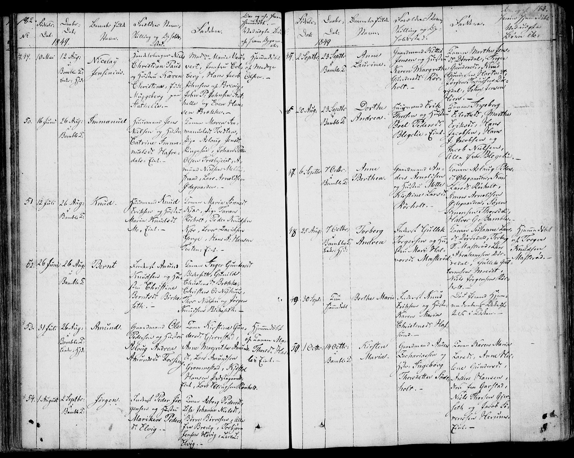 Bamble kirkebøker, AV/SAKO-A-253/F/Fa/L0004: Parish register (official) no. I 4, 1834-1853, p. 182-183