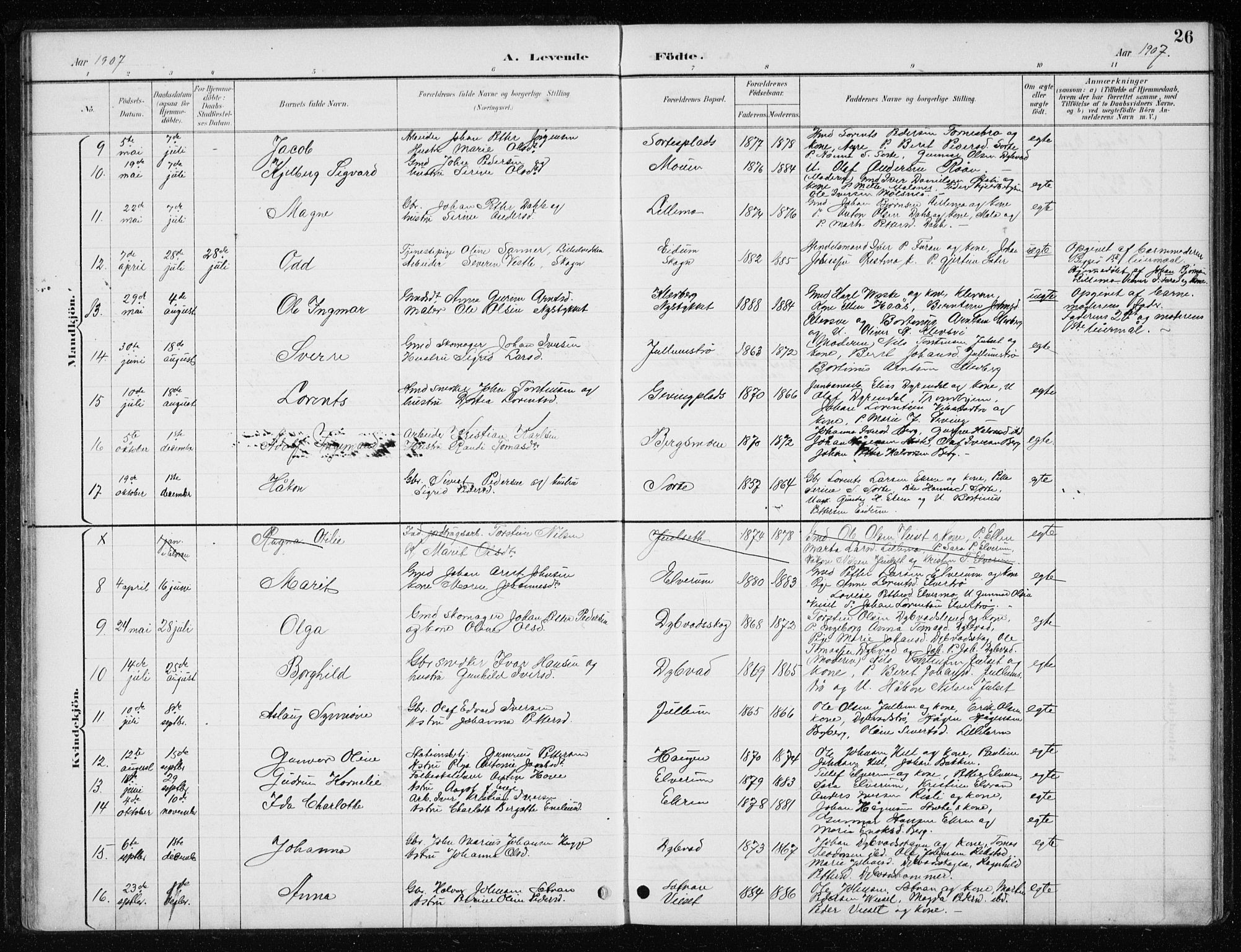 Ministerialprotokoller, klokkerbøker og fødselsregistre - Nord-Trøndelag, SAT/A-1458/710/L0096: Parish register (copy) no. 710C01, 1892-1925, p. 26