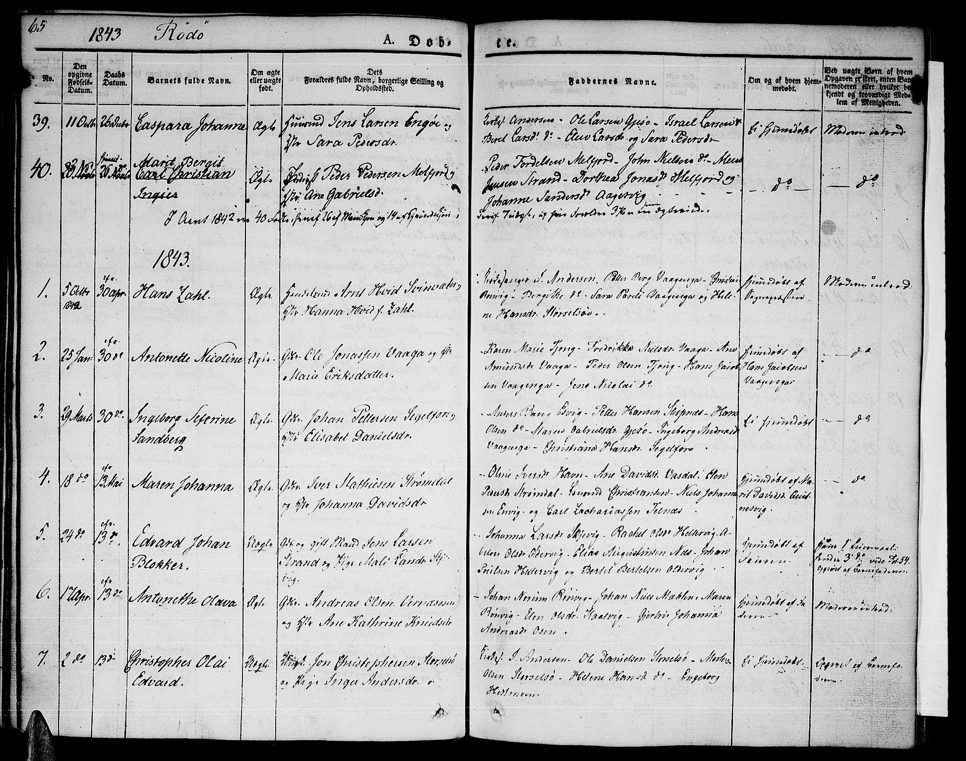 Ministerialprotokoller, klokkerbøker og fødselsregistre - Nordland, SAT/A-1459/841/L0598: Parish register (official) no. 841A06 /1, 1825-1844, p. 65