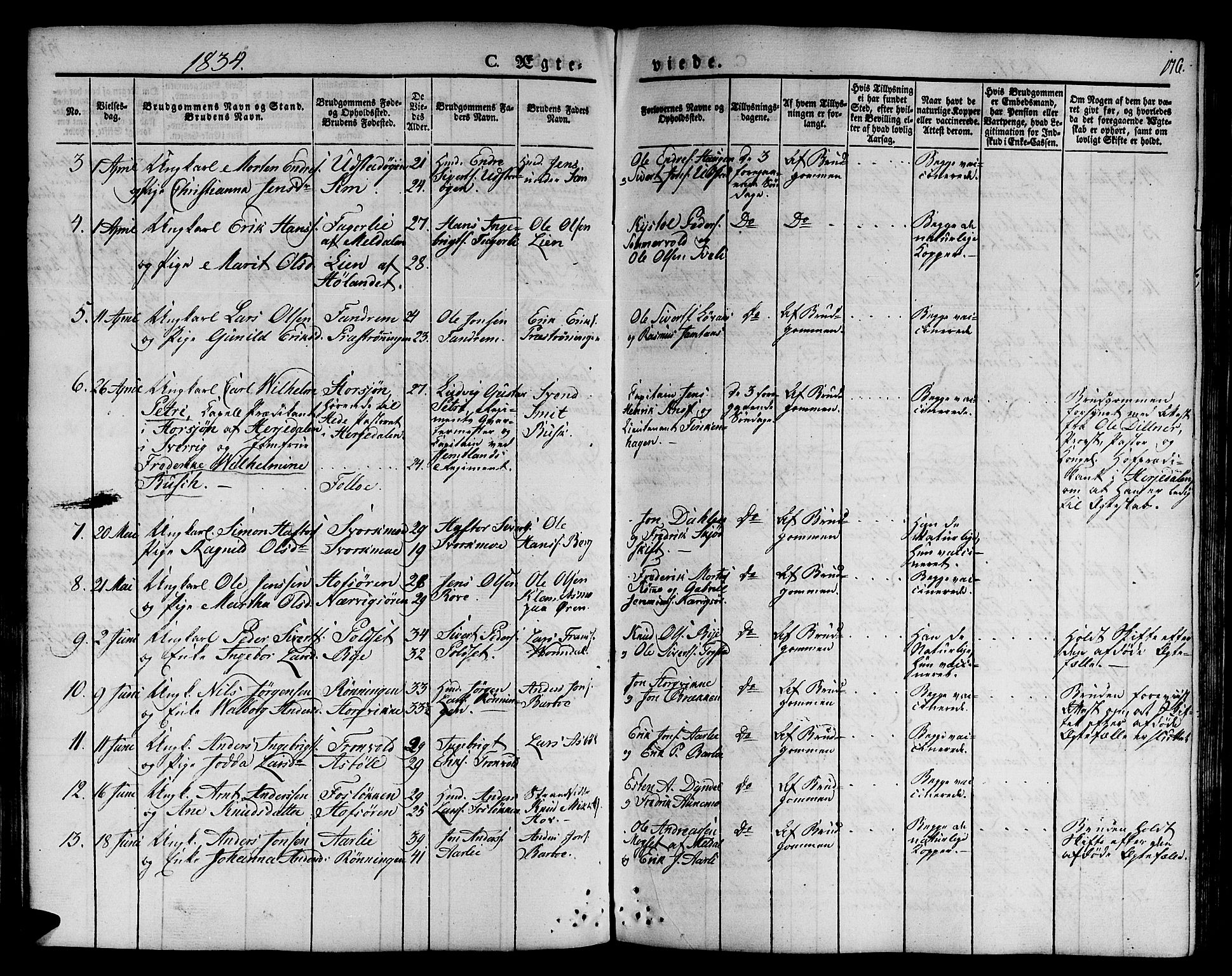 Ministerialprotokoller, klokkerbøker og fødselsregistre - Sør-Trøndelag, SAT/A-1456/668/L0804: Parish register (official) no. 668A04, 1826-1839, p. 176
