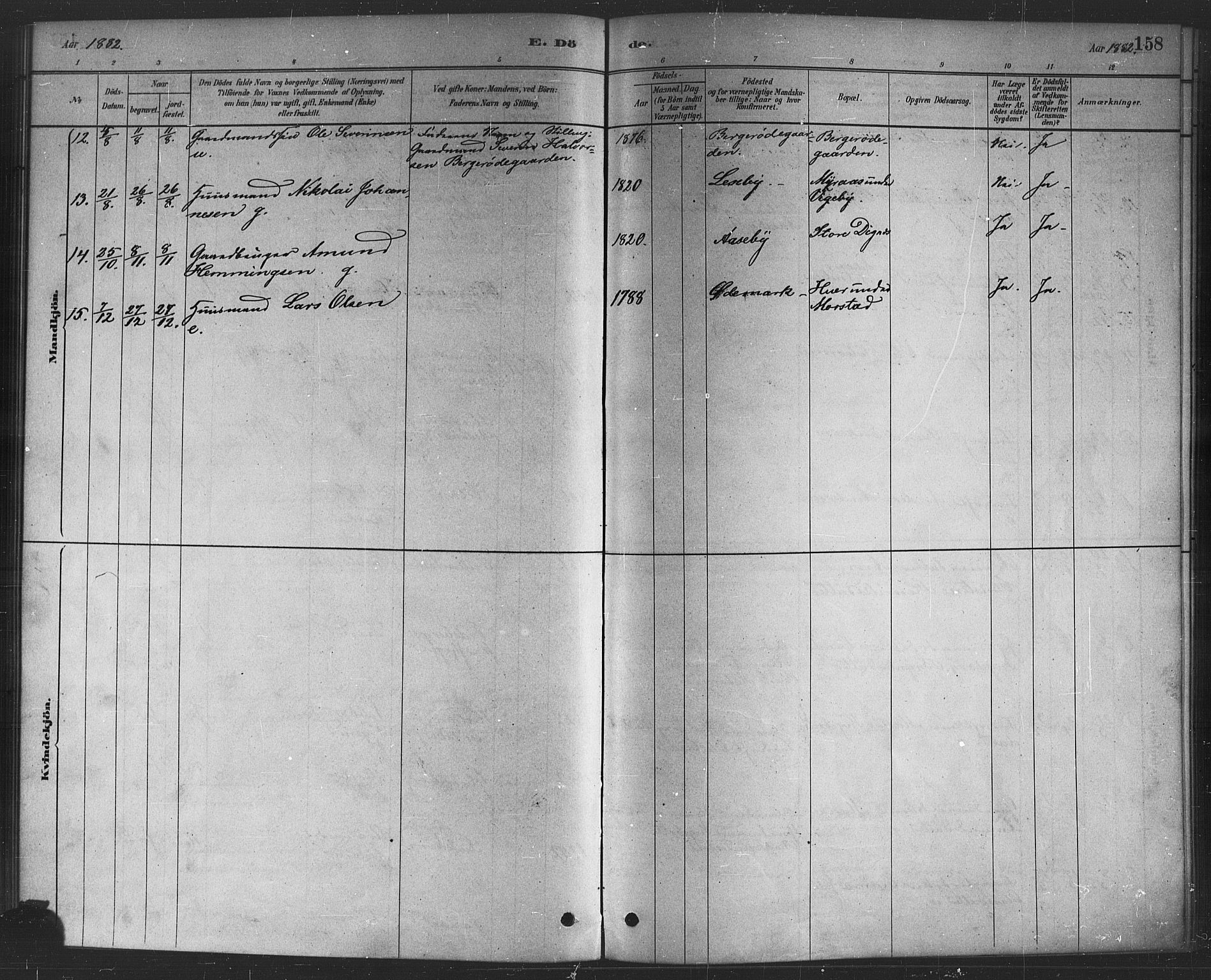 Rødenes prestekontor Kirkebøker, SAO/A-2005/F/Fa/L0009: Parish register (official) no. I 9, 1880-1889, p. 158