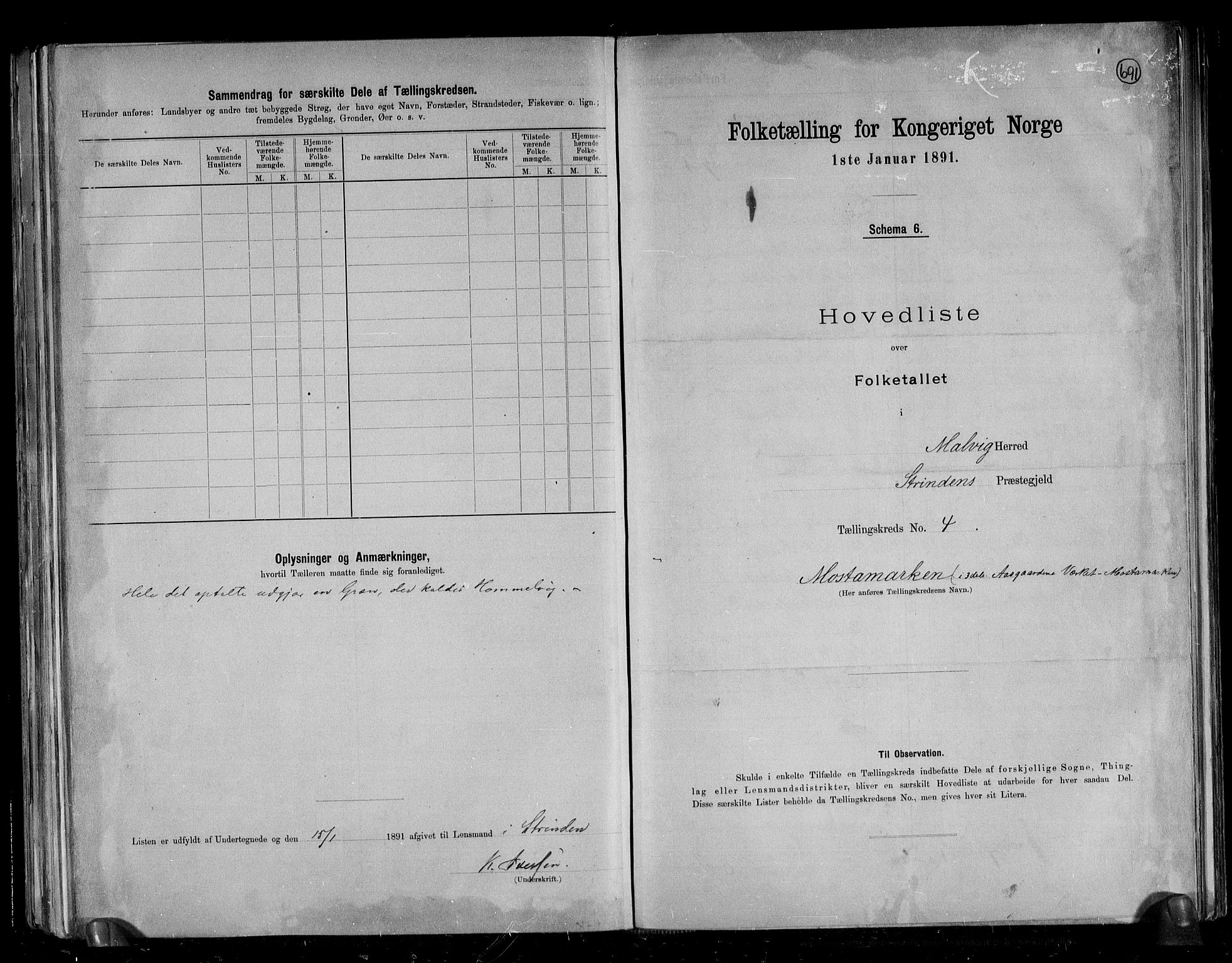 RA, 1891 census for 1663 Malvik, 1891, p. 14