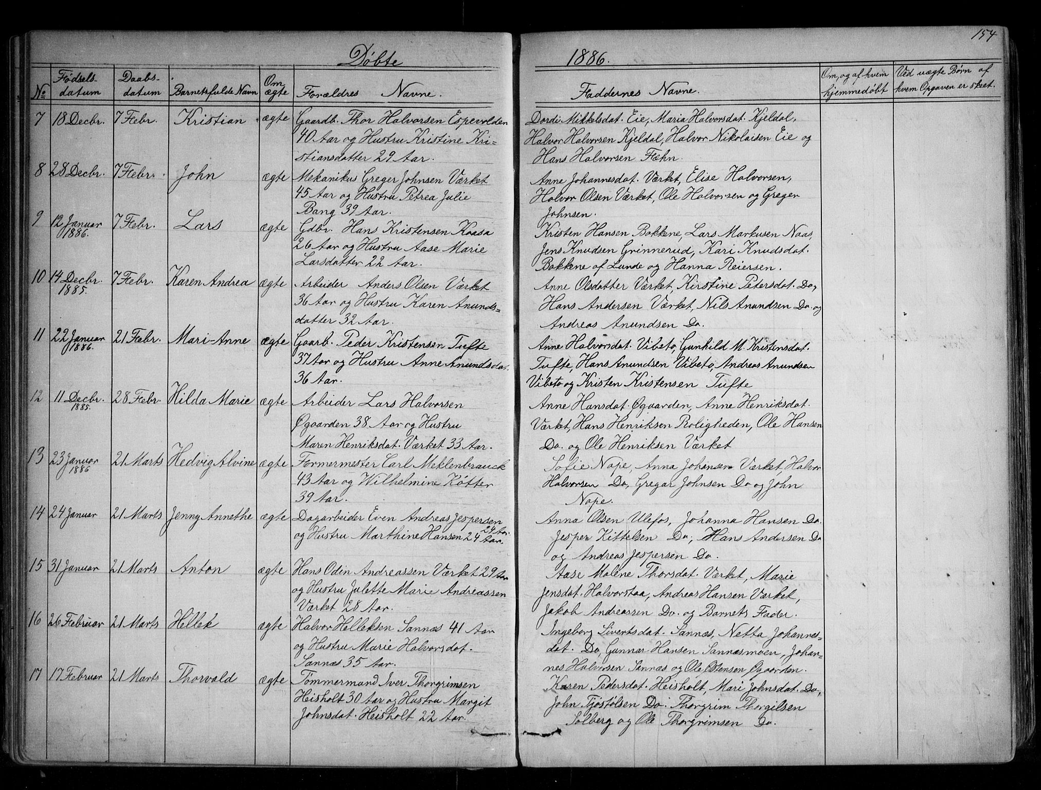 Holla kirkebøker, SAKO/A-272/G/Ga/L0004: Parish register (copy) no. I 4, 1867-1890, p. 154