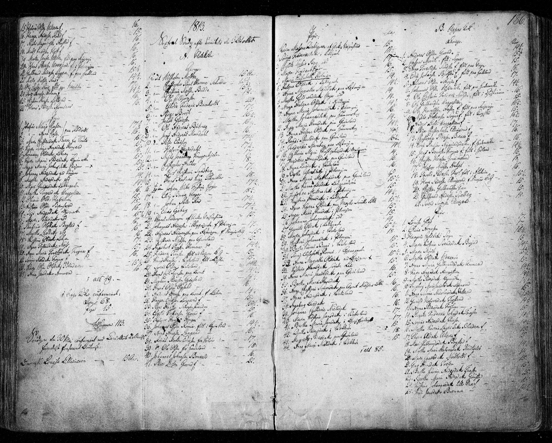 Aker prestekontor kirkebøker, SAO/A-10861/F/L0011: Parish register (official) no. 11, 1810-1819, p. 186