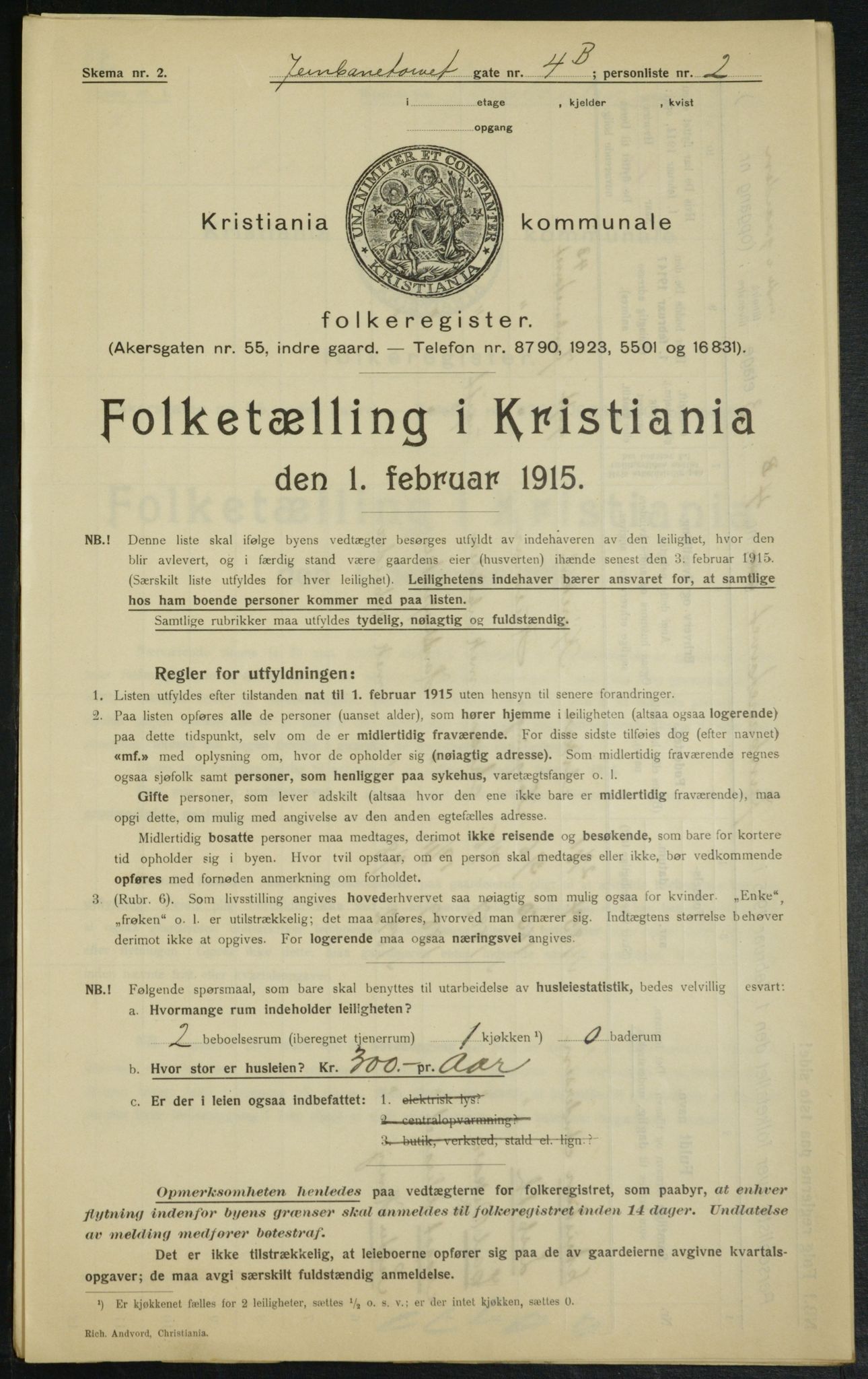 OBA, Municipal Census 1915 for Kristiania, 1915, p. 46481