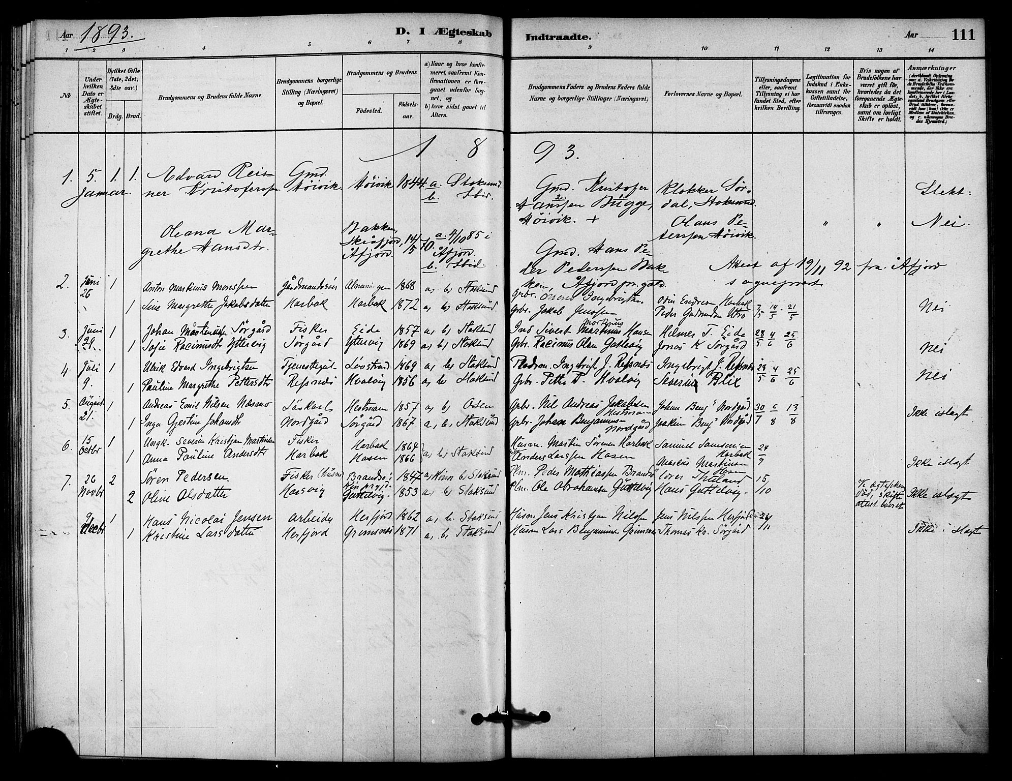 Ministerialprotokoller, klokkerbøker og fødselsregistre - Sør-Trøndelag, SAT/A-1456/656/L0692: Parish register (official) no. 656A01, 1879-1893, p. 111