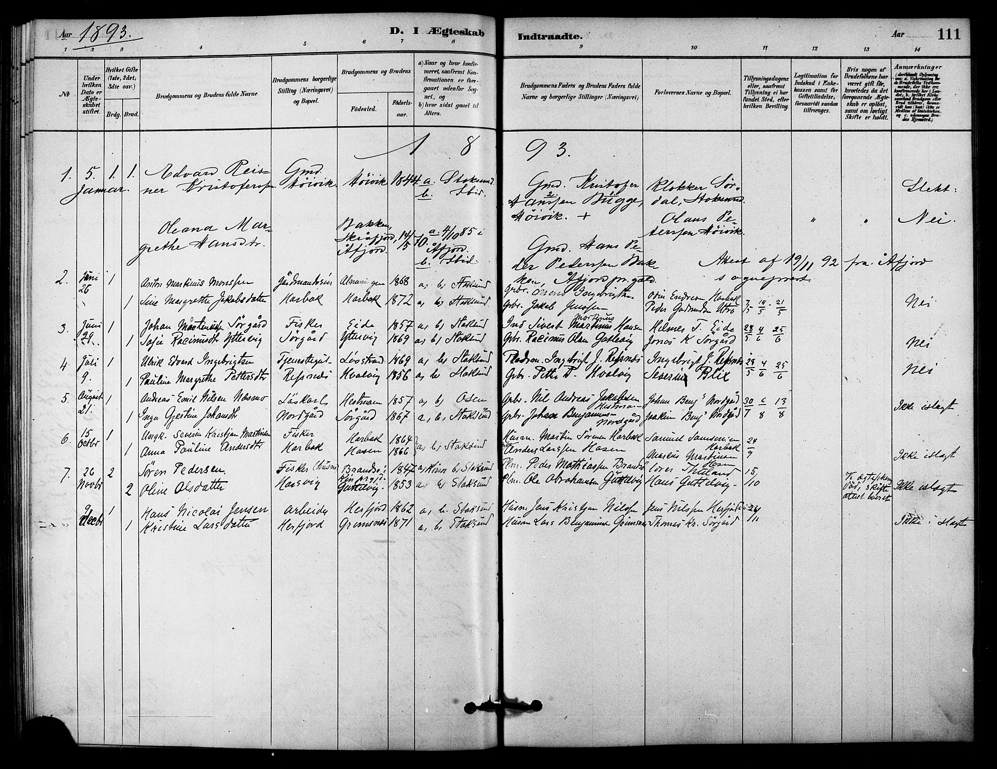 Ministerialprotokoller, klokkerbøker og fødselsregistre - Sør-Trøndelag, AV/SAT-A-1456/656/L0692: Parish register (official) no. 656A01, 1879-1893, p. 111