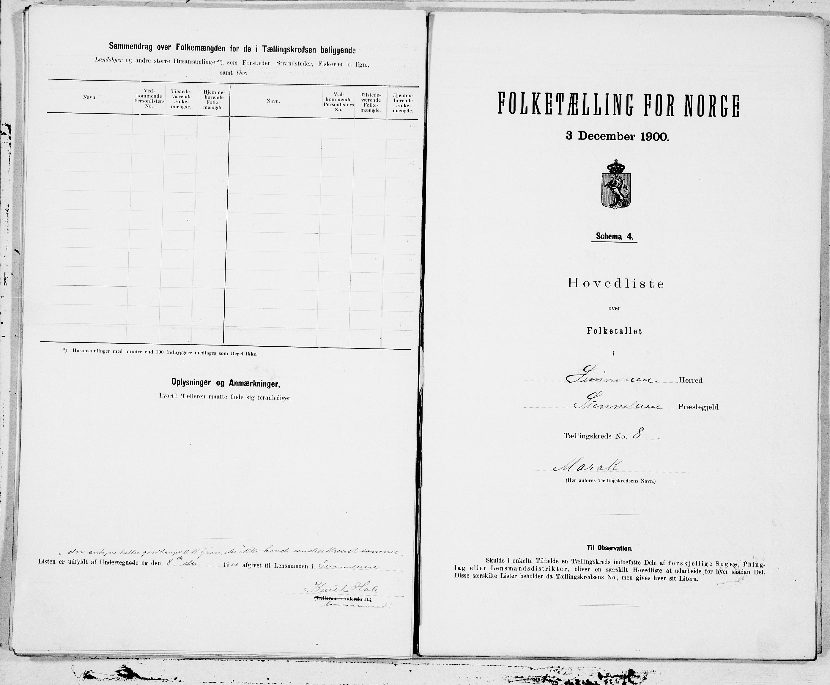 SAT, 1900 census for Sunnylven, 1900, p. 16