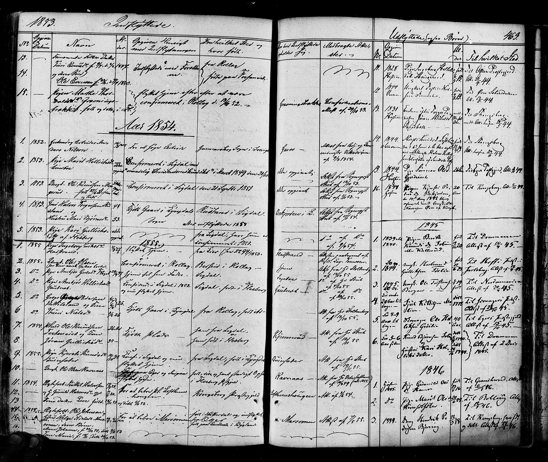 Flesberg kirkebøker, SAKO/A-18/F/Fa/L0006: Parish register (official) no. I 6, 1834-1860, p. 463