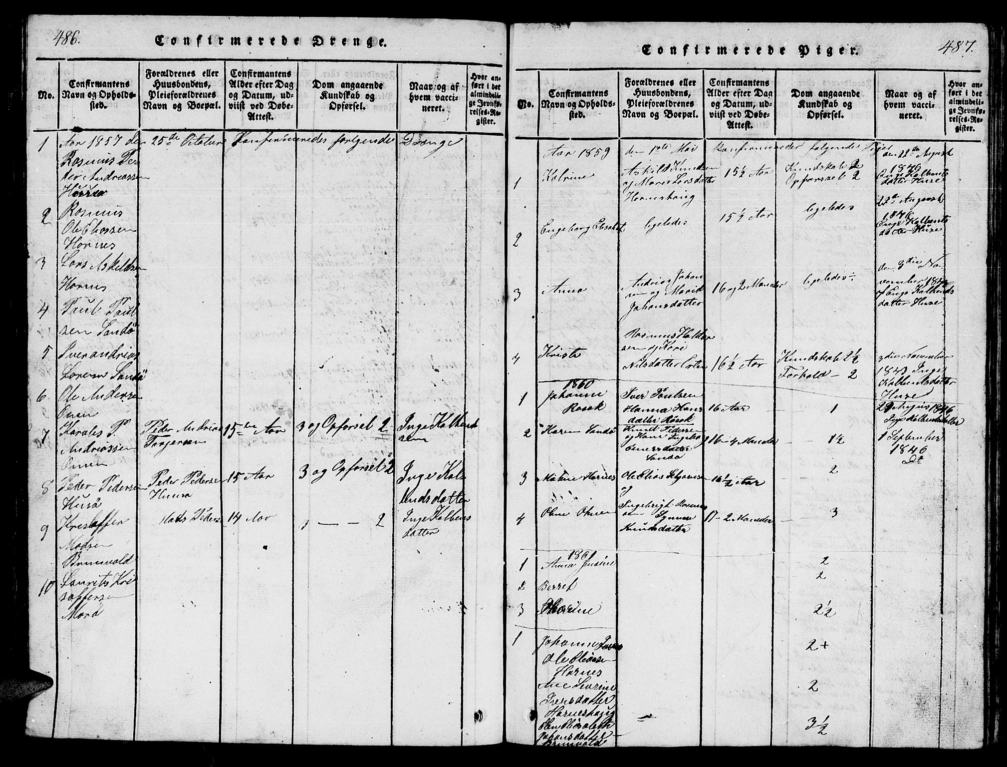 Ministerialprotokoller, klokkerbøker og fødselsregistre - Møre og Romsdal, AV/SAT-A-1454/561/L0731: Parish register (copy) no. 561C01, 1817-1867, p. 486-487