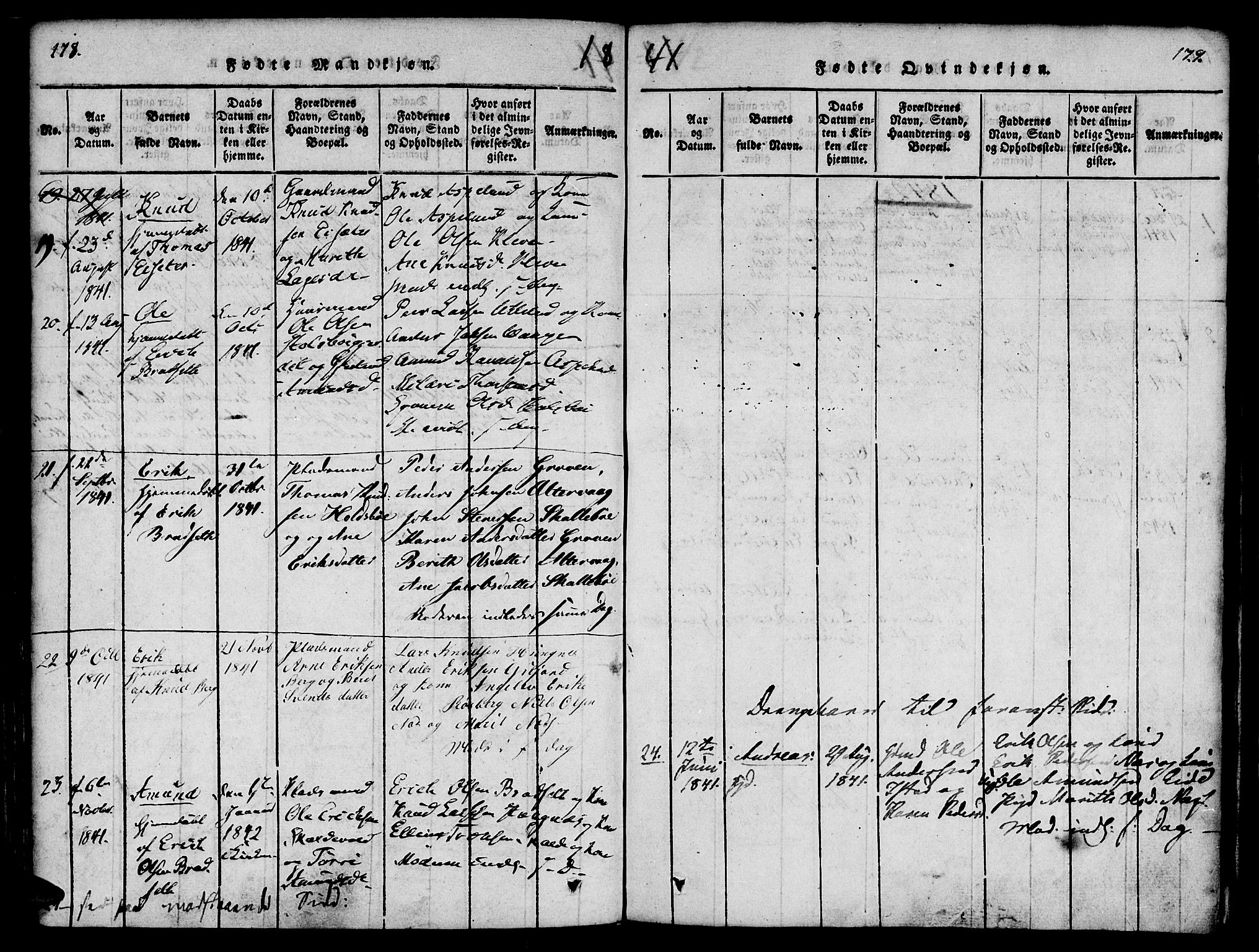 Ministerialprotokoller, klokkerbøker og fødselsregistre - Møre og Romsdal, AV/SAT-A-1454/557/L0679: Parish register (official) no. 557A01, 1818-1843, p. 178-179