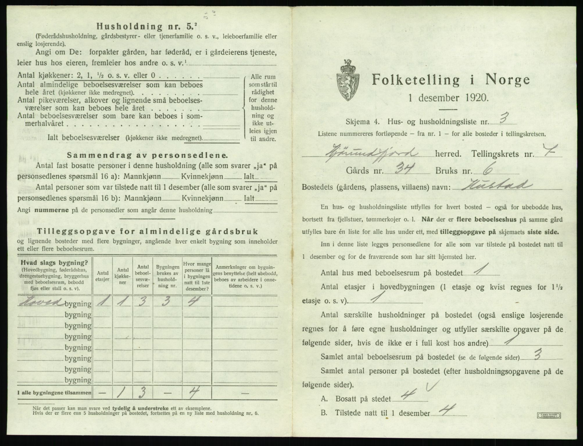 SAT, 1920 census for Hjørundfjord, 1920, p. 315