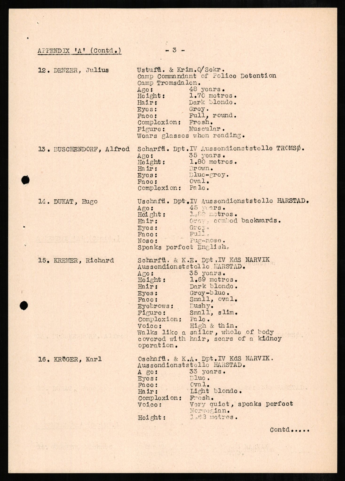 Forsvaret, Forsvarets overkommando II, AV/RA-RAFA-3915/D/Db/L0003: CI Questionaires. Tyske okkupasjonsstyrker i Norge. Tyskere., 1945-1946, p. 202