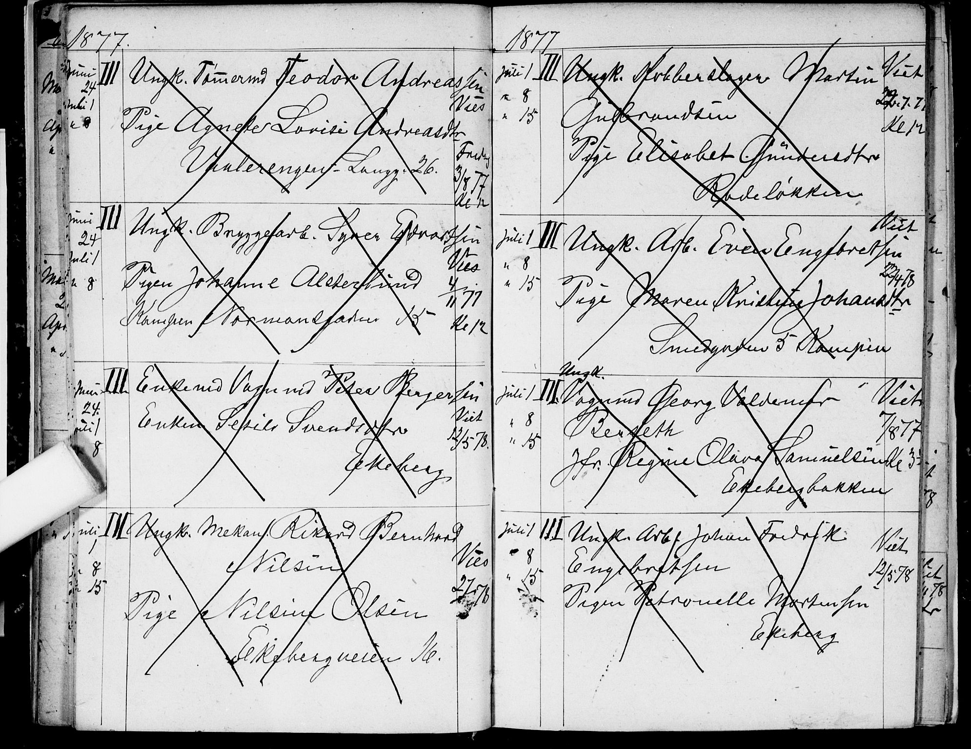 Østre Aker prestekontor Kirkebøker, AV/SAO-A-10840/H/Ha/L0003: Banns register no. I 3, 1873-1878