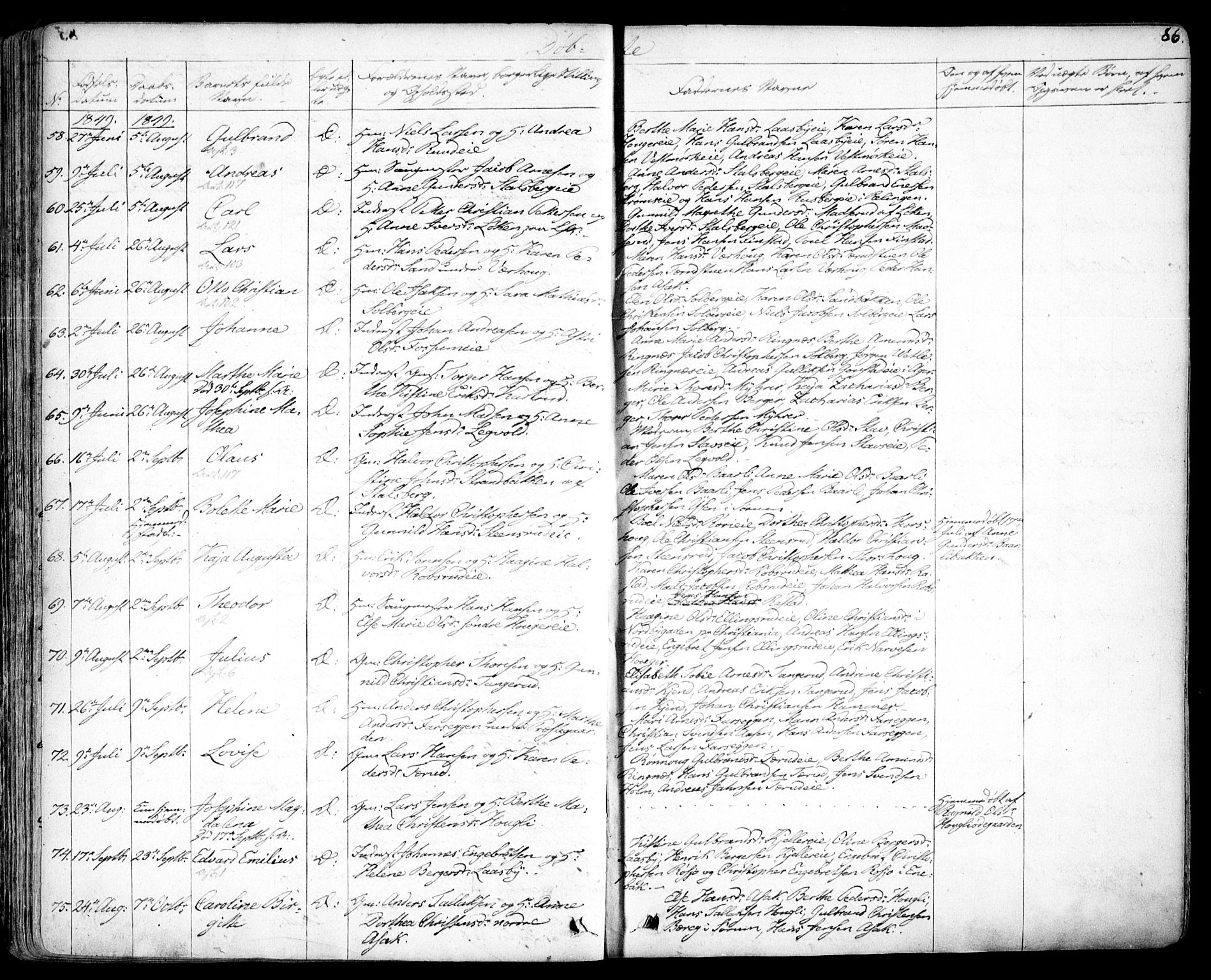Skedsmo prestekontor Kirkebøker, SAO/A-10033a/F/Fa/L0009: Parish register (official) no. I 9, 1830-1853, p. 86