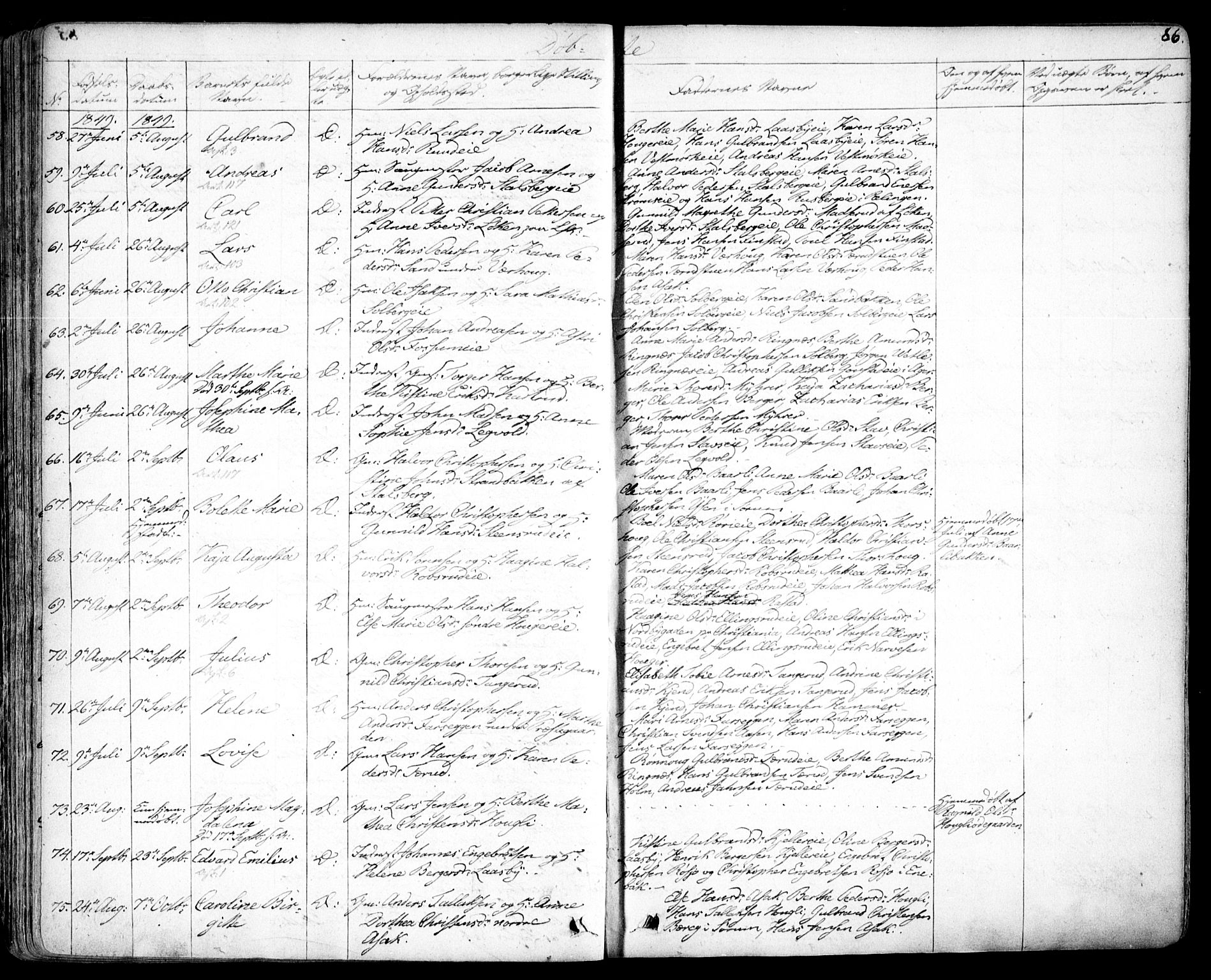 Skedsmo prestekontor Kirkebøker, AV/SAO-A-10033a/F/Fa/L0009: Parish register (official) no. I 9, 1830-1853, p. 86