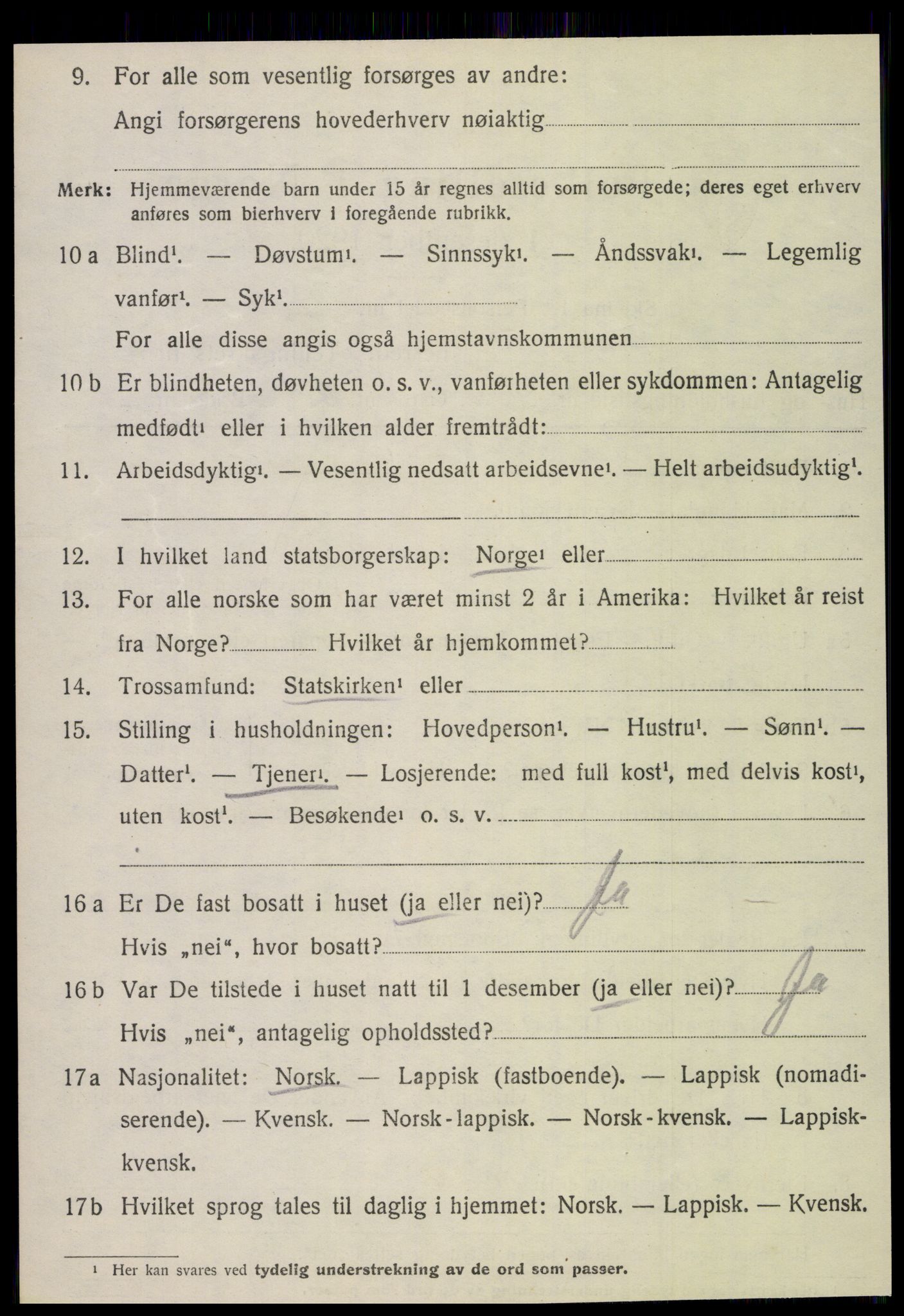 SAT, 1920 census for Fauske, 1920, p. 8357