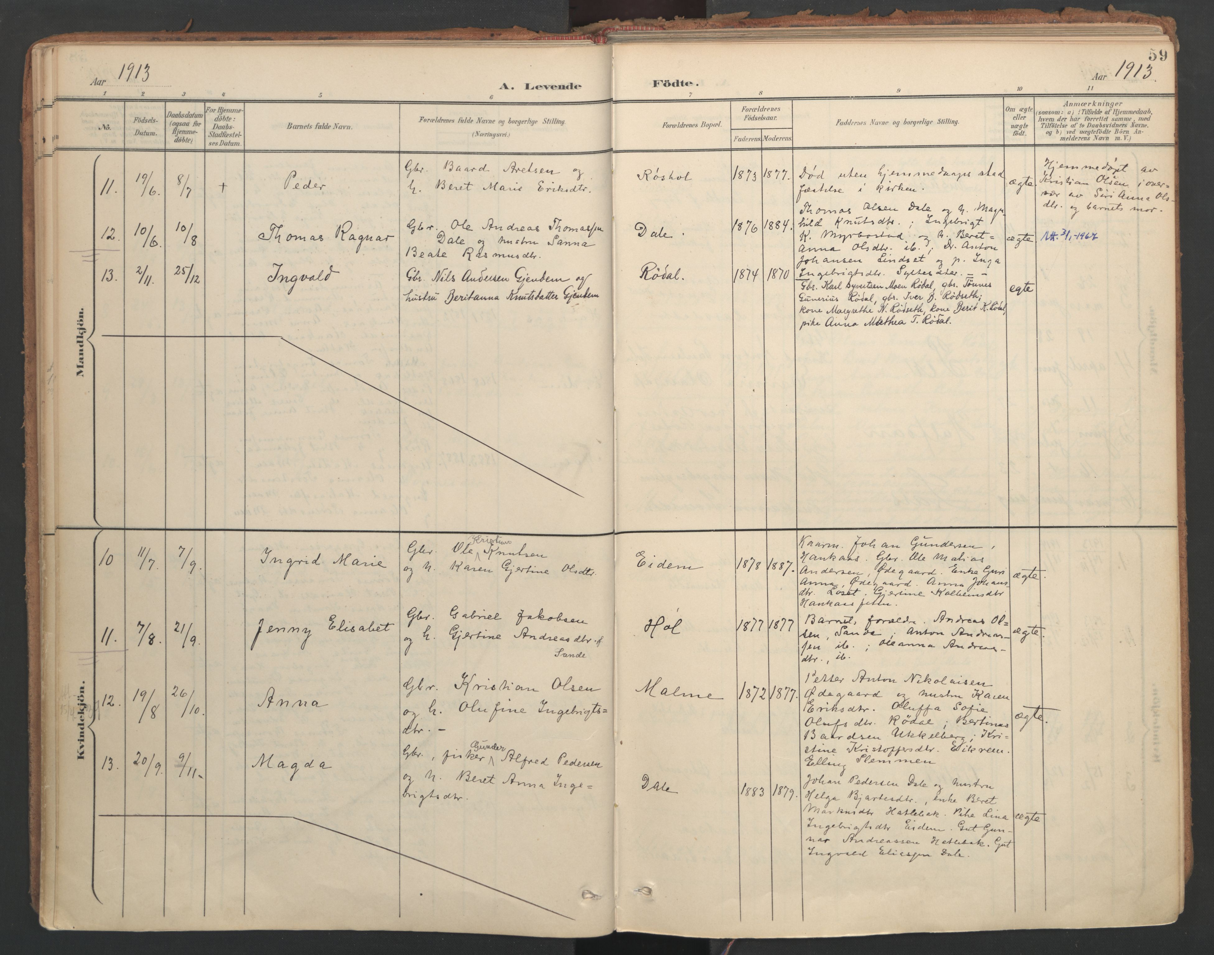 Ministerialprotokoller, klokkerbøker og fødselsregistre - Møre og Romsdal, SAT/A-1454/564/L0741: Parish register (official) no. 564A02, 1900-1976, p. 59