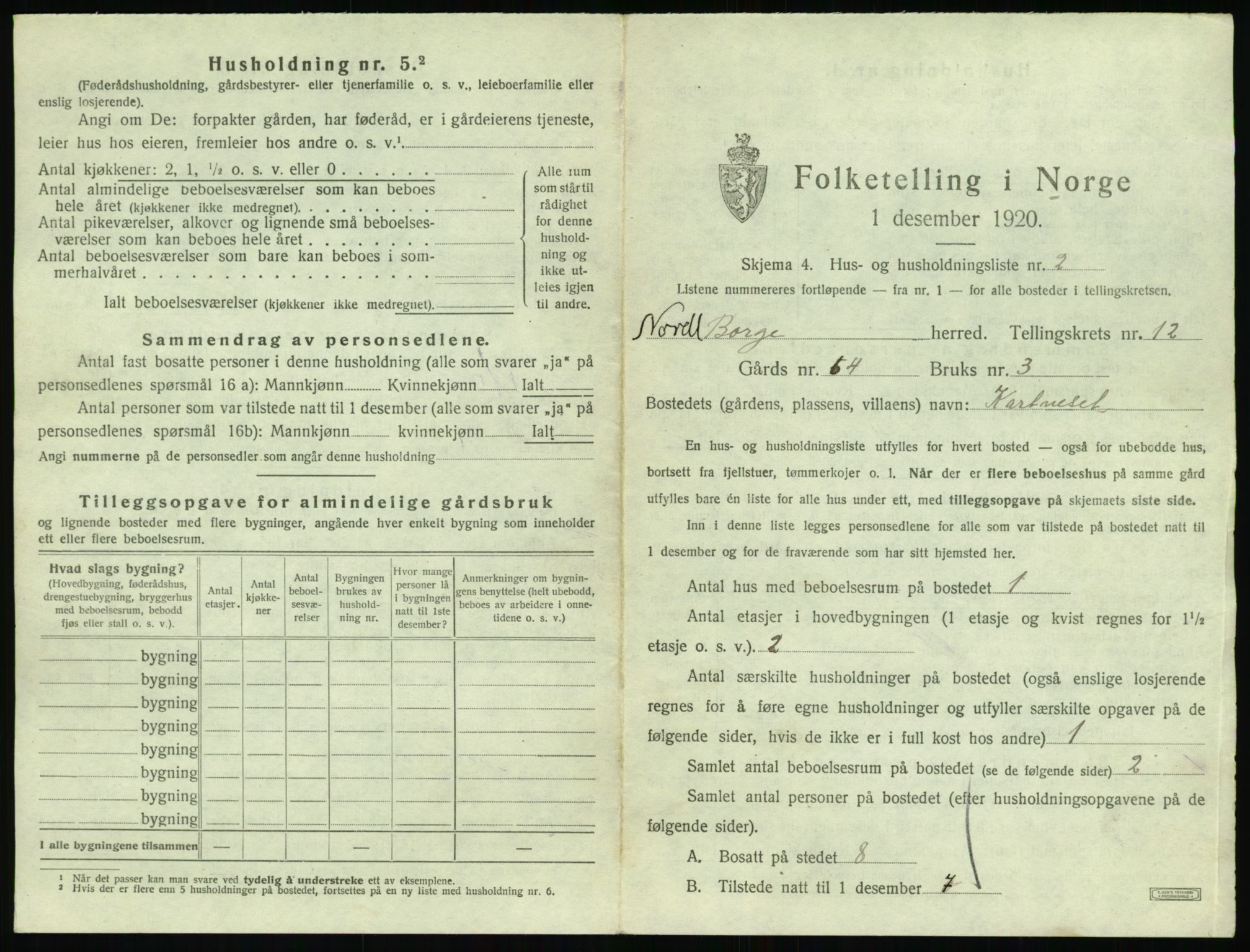 SAT, 1920 census for Borge, 1920, p. 1347