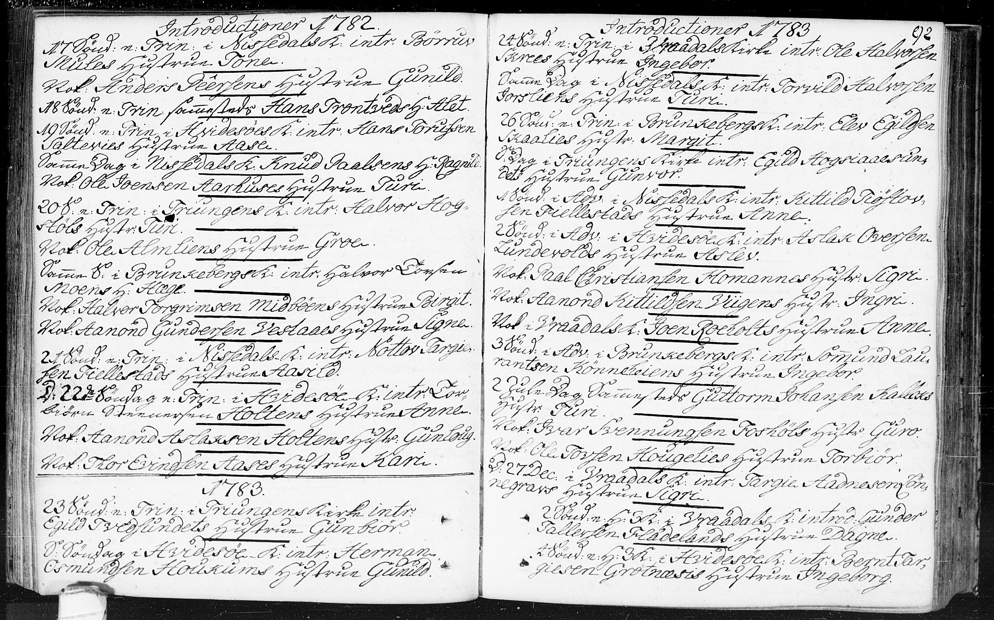 Kviteseid kirkebøker, SAKO/A-276/F/Fa/L0002: Parish register (official) no. I 2, 1773-1786, p. 92