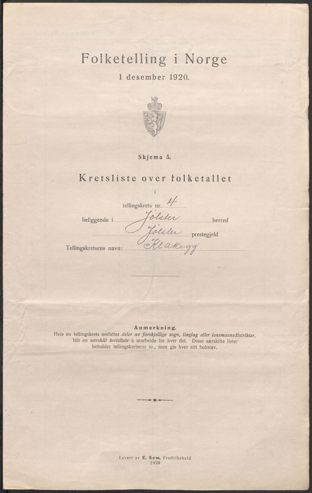 SAB, 1920 census for Jølster, 1920, p. 18