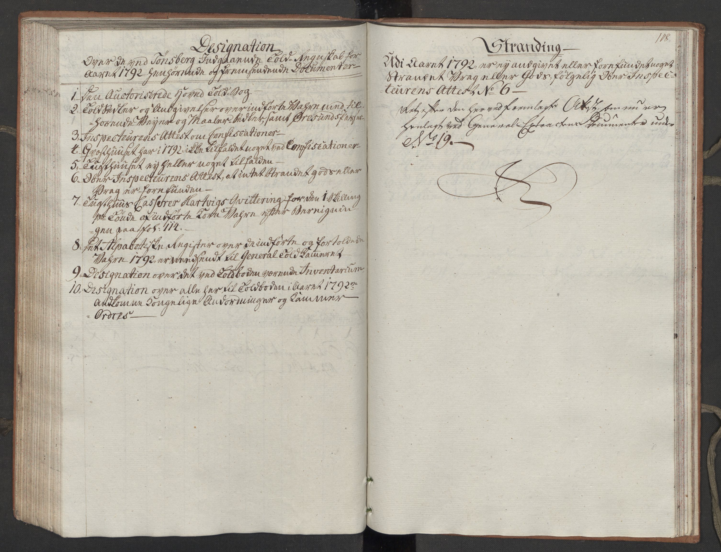 Generaltollkammeret, tollregnskaper, RA/EA-5490/R10/L0054/0001: Tollregnskaper Tønsberg / Inngående tollbok, 1790-1792, p. 107b-108a