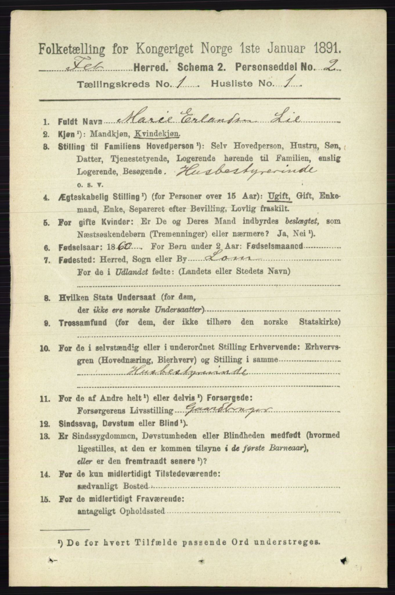 RA, 1891 census for 0227 Fet, 1891, p. 80