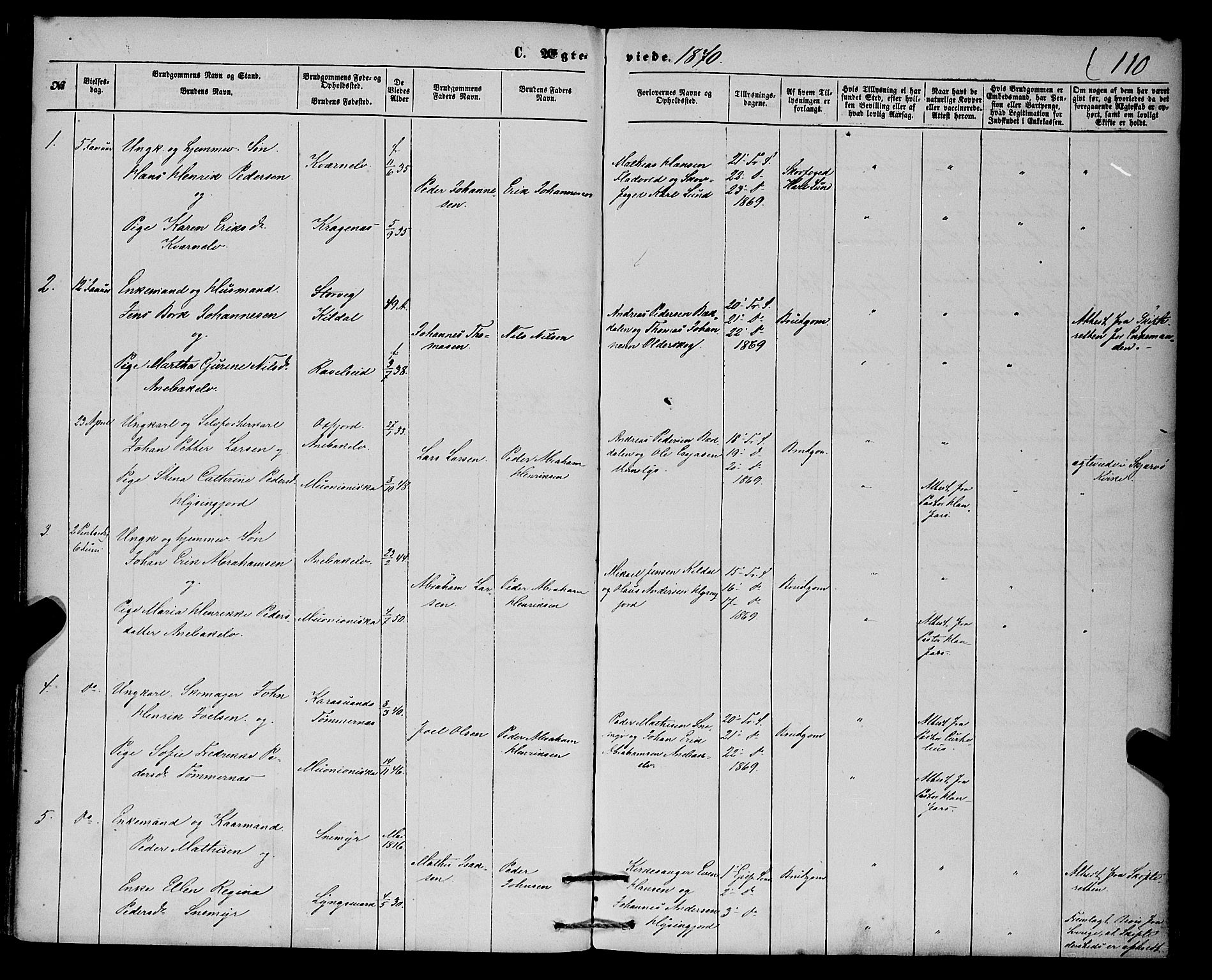 Skjervøy sokneprestkontor, SATØ/S-1300/H/Ha/Haa/L0013kirke: Parish register (official) no. 13, 1863-1877, p. 110
