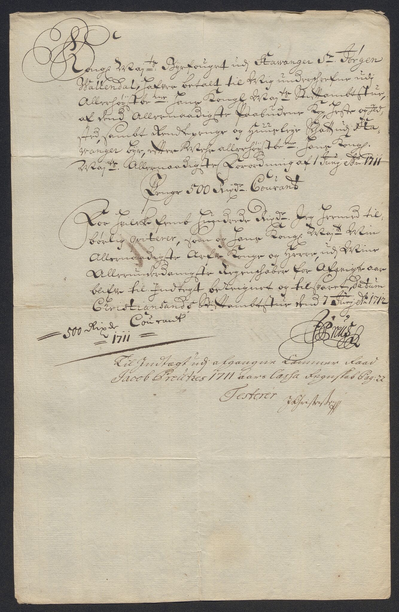 Rentekammeret inntil 1814, Reviderte regnskaper, Byregnskaper, AV/RA-EA-4066/R/Ro/L0302: [O4] Kontribusjonsregnskap, 1687-1711, p. 379