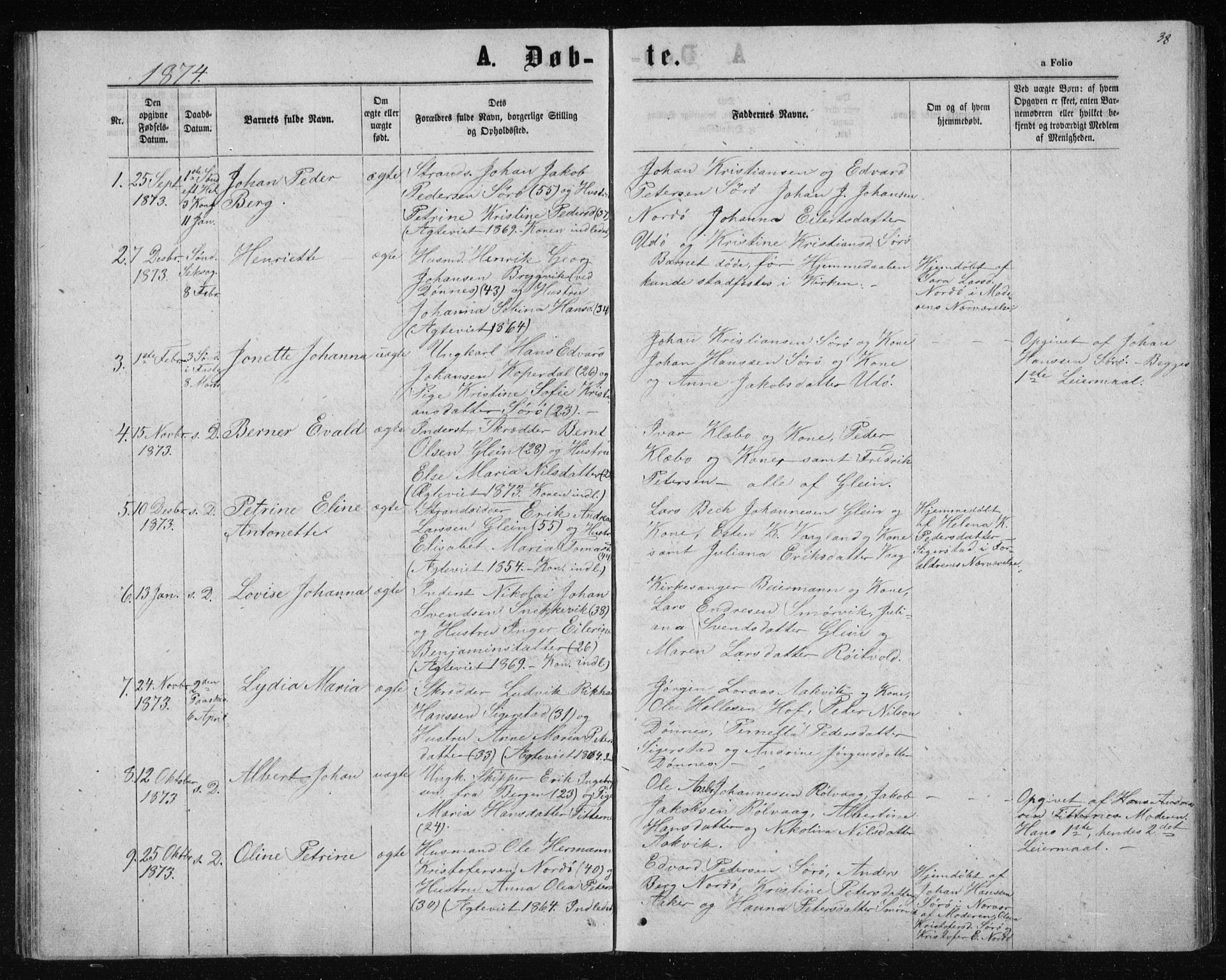 Ministerialprotokoller, klokkerbøker og fødselsregistre - Nordland, AV/SAT-A-1459/835/L0531: Parish register (copy) no. 835C03, 1865-1877, p. 38