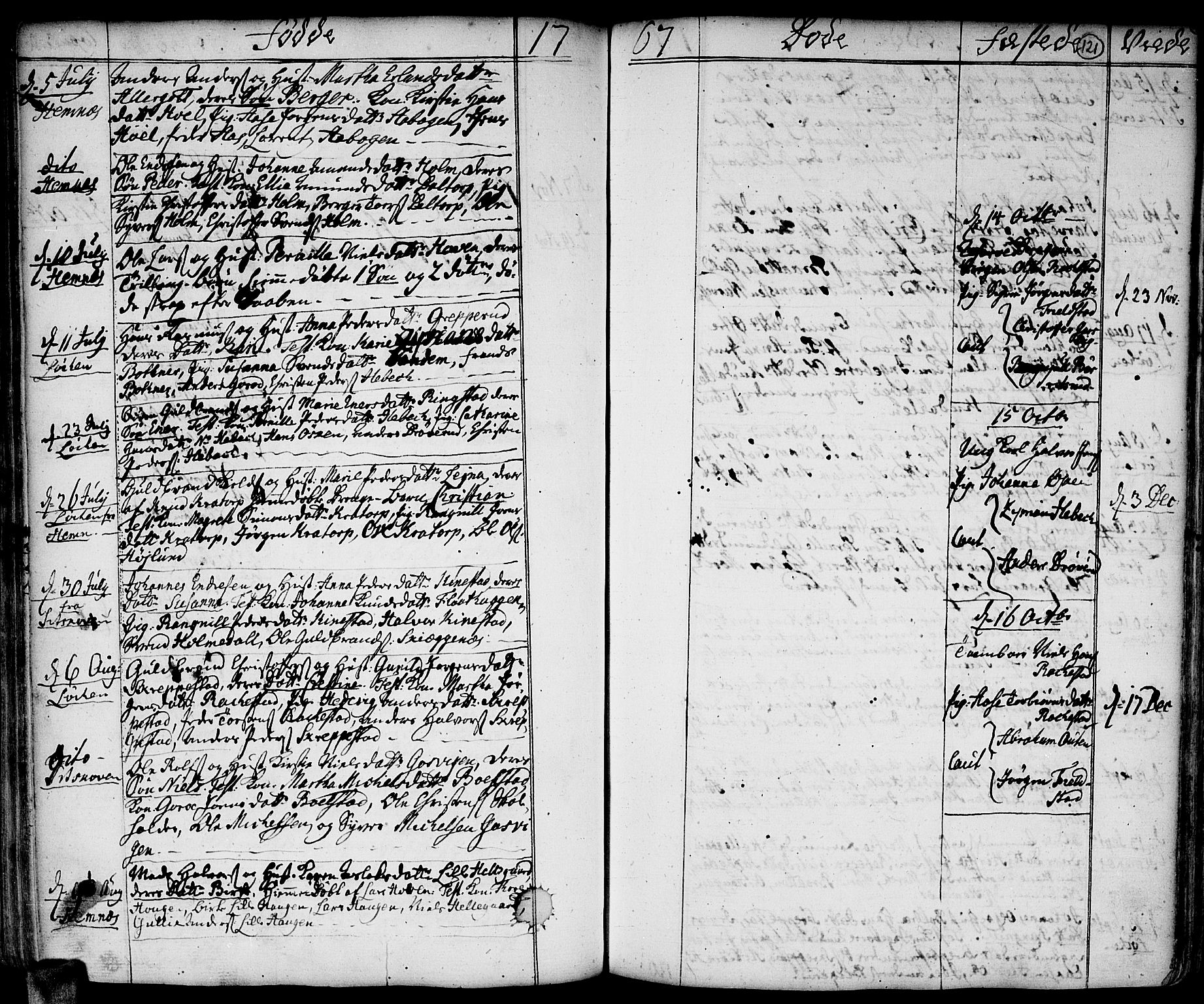 Høland prestekontor Kirkebøker, SAO/A-10346a/F/Fa/L0004: Parish register (official) no. I 4, 1757-1780, p. 121