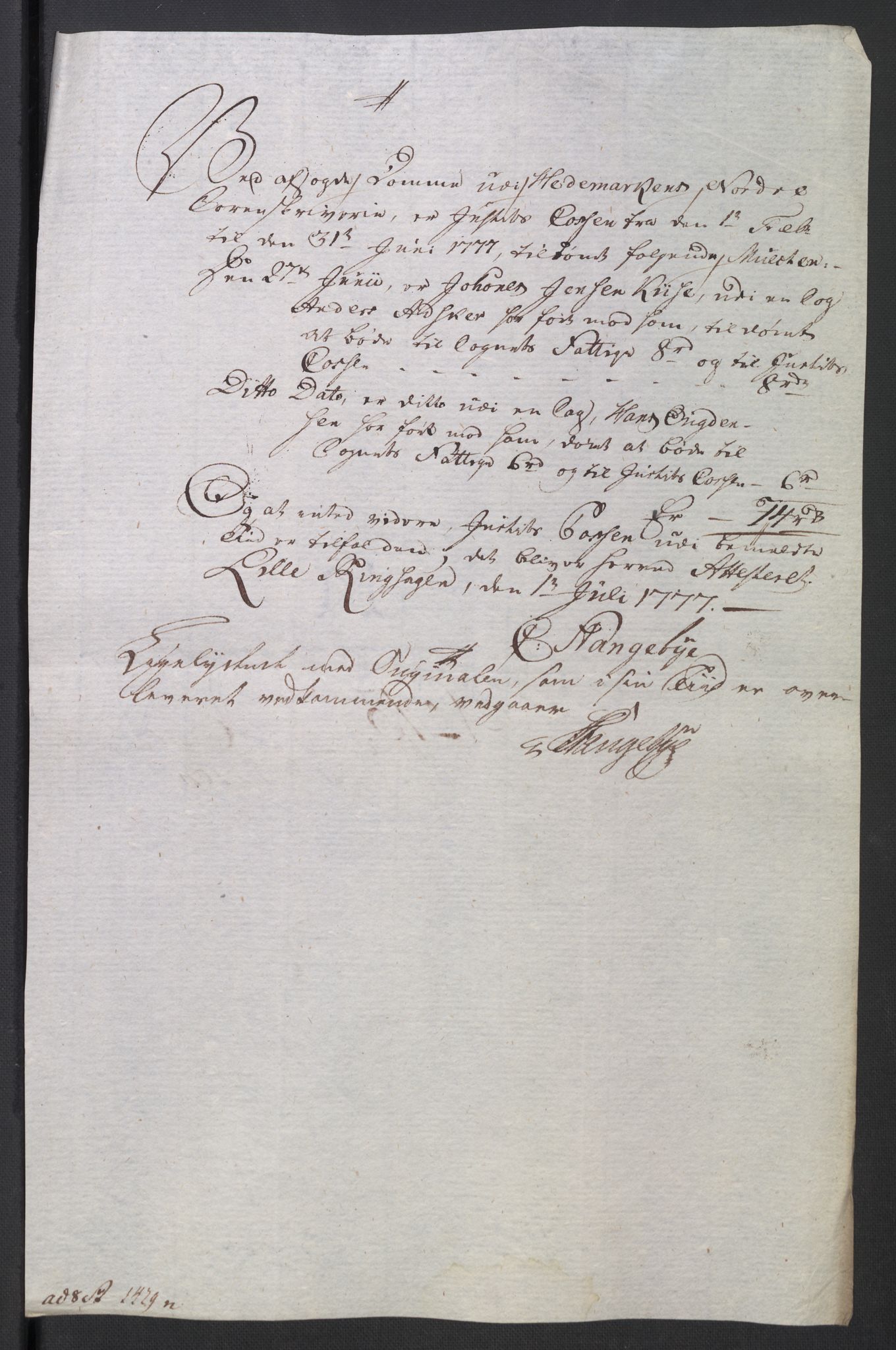 Rentekammeret inntil 1814, Reviderte regnskaper, Mindre regnskaper, AV/RA-EA-4068/Rb/L0014: Opplands amt, 1771-1779, p. 700